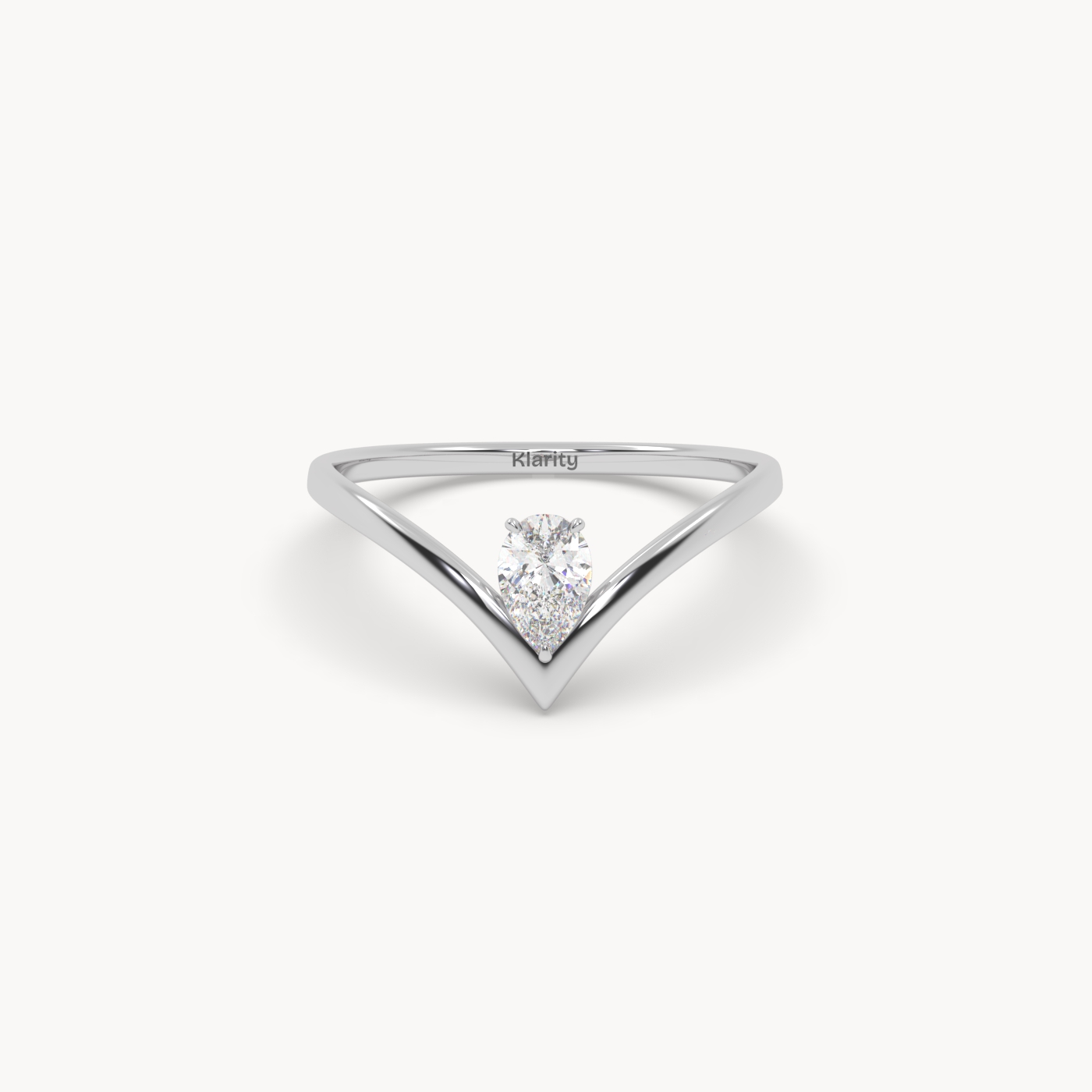 18k rose gold  v shaped oval diamond engagement solitaire ring Photos & images