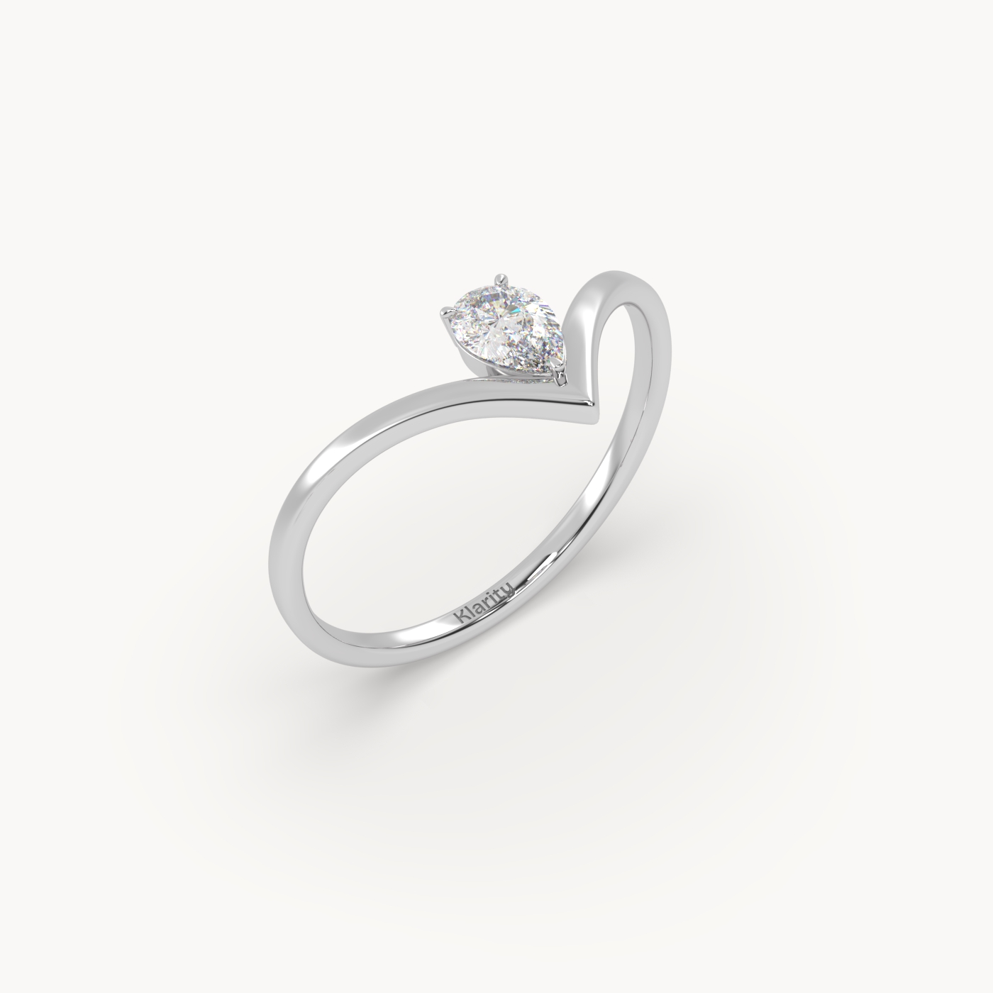 pt platinum  v shaped oval diamond engagement solitaire ring