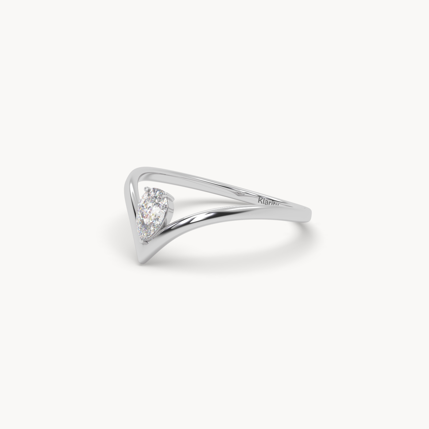 pt platinum  v shaped oval diamond engagement solitaire ring