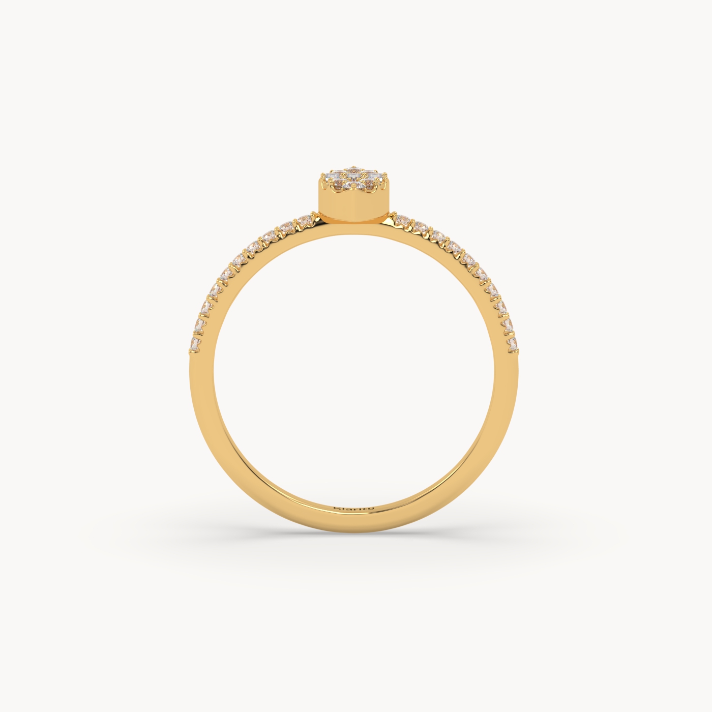 18k yellow gold  3 stone baguette cut diamond engagement ring