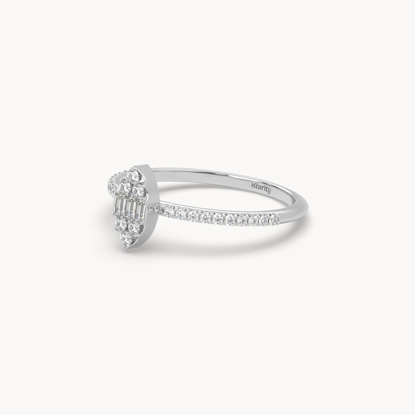 pt platinum  3 stone baguette cut diamond engagement ring