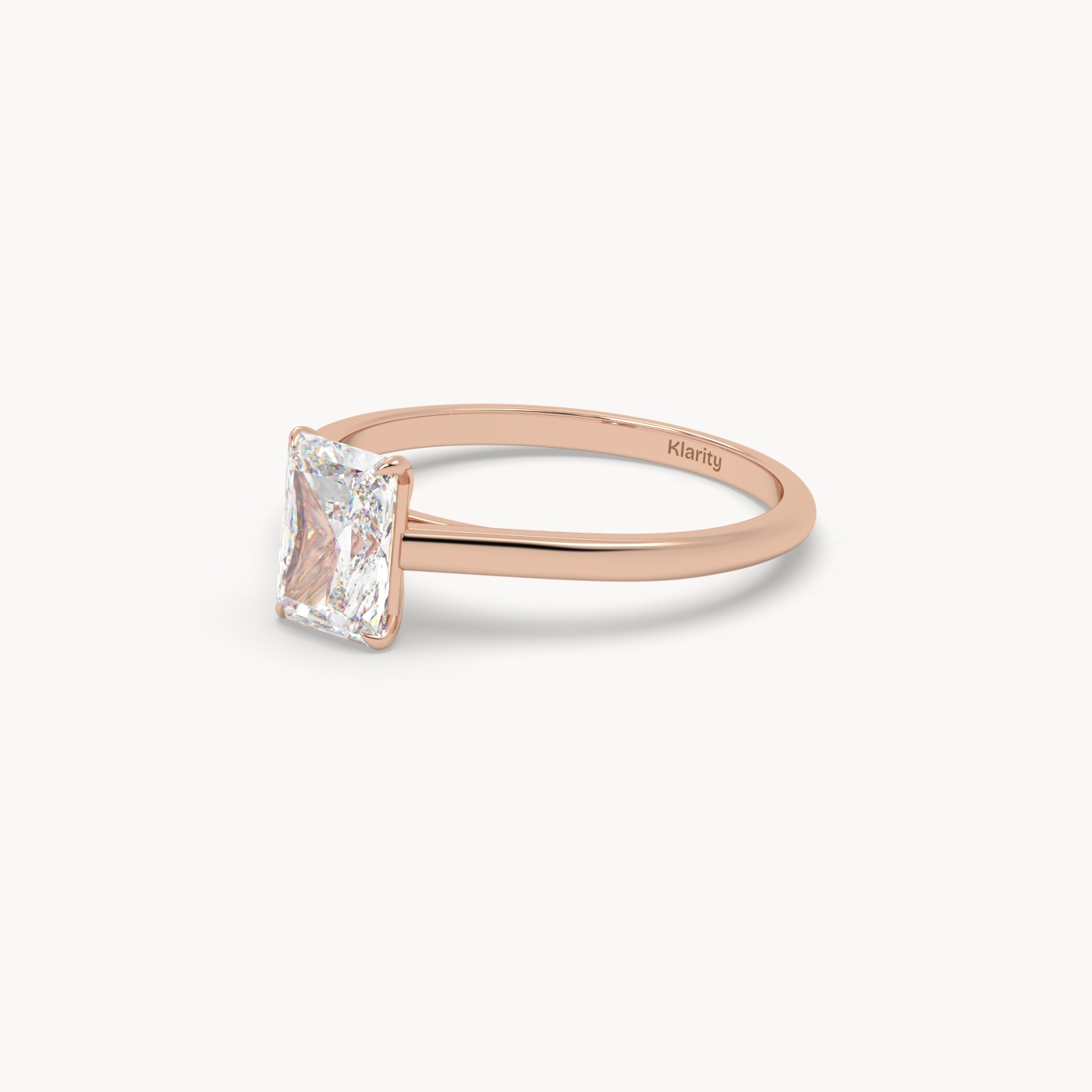 18k rose gold  3.00 carat radiant cut diamond solitaire ring – brilliant geometry
