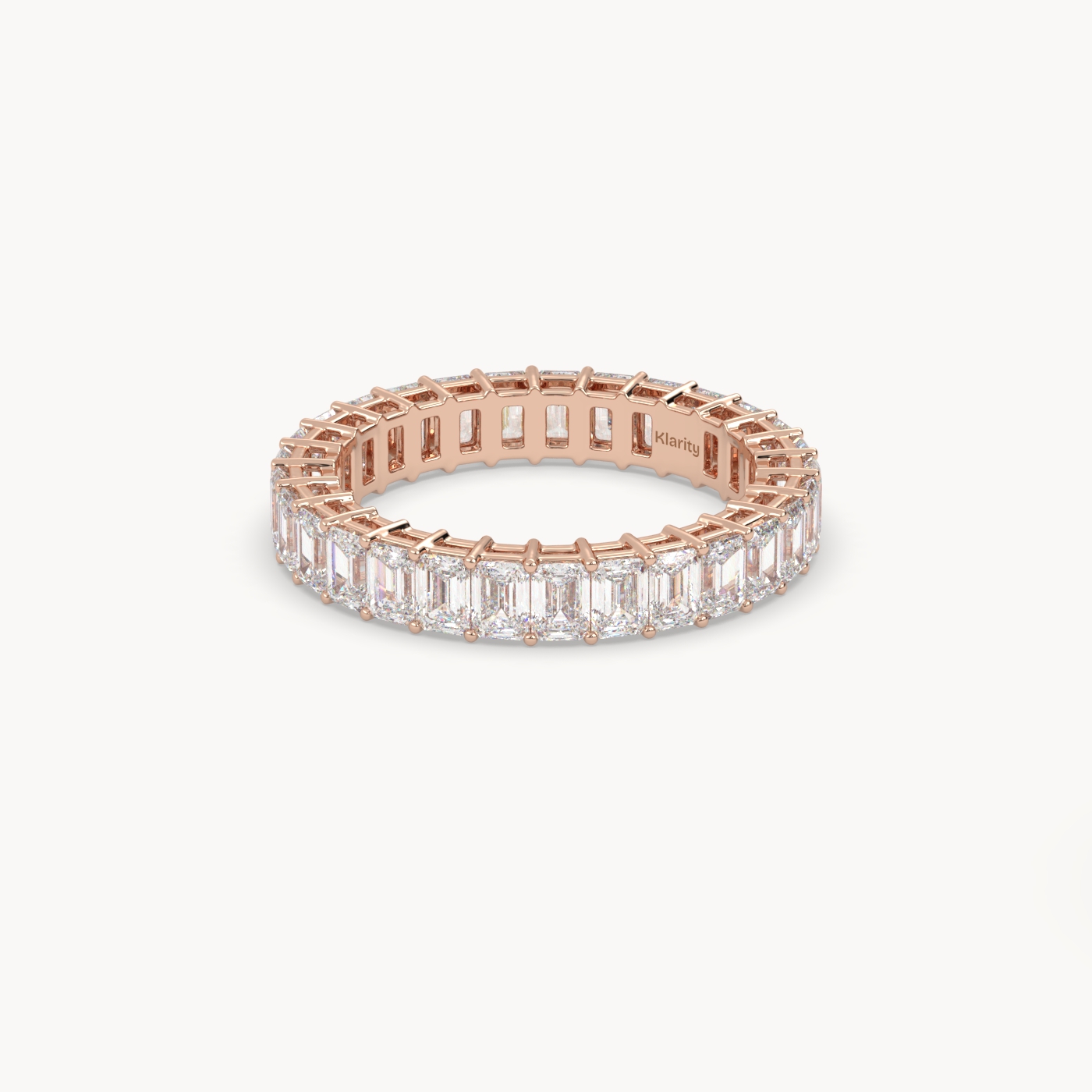 18k white gold  emerald cut diamond full eternity ring – 2.97 tcw | timeless statement band Photos & images
