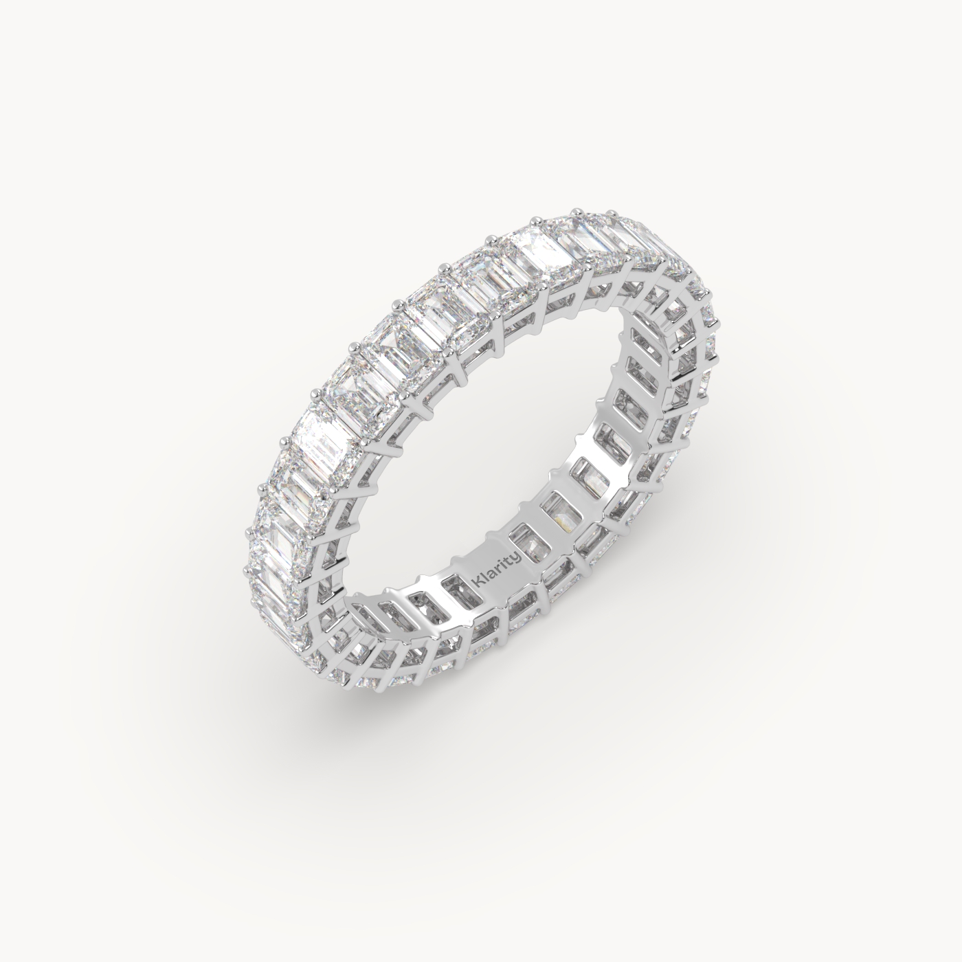 pt platinum  emerald cut diamond full eternity ring – 2.97 tcw | timeless statement band