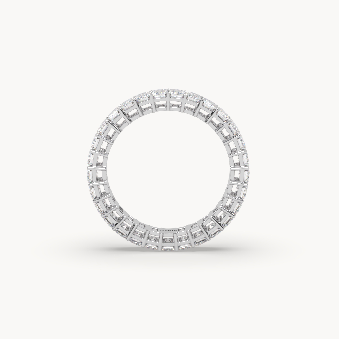 pt platinum  emerald cut diamond full eternity ring – 2.97 tcw | timeless statement band