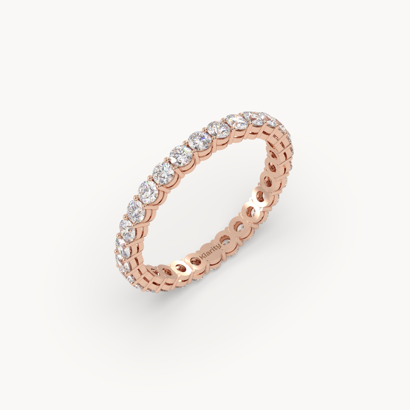 18k rose gold  round brilliant diamond full eternity ring – 1.12 tcw classic pavé band