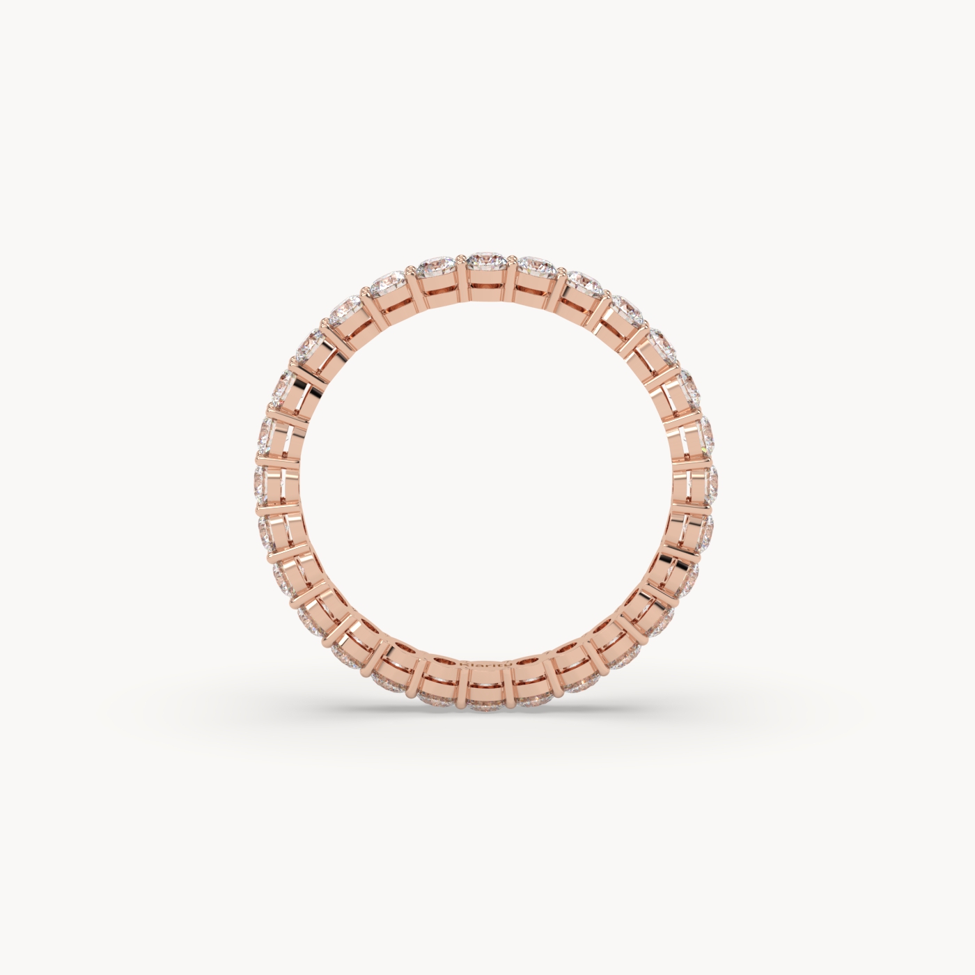 18k rose gold  round brilliant diamond full eternity ring – 1.12 tcw classic pavé band