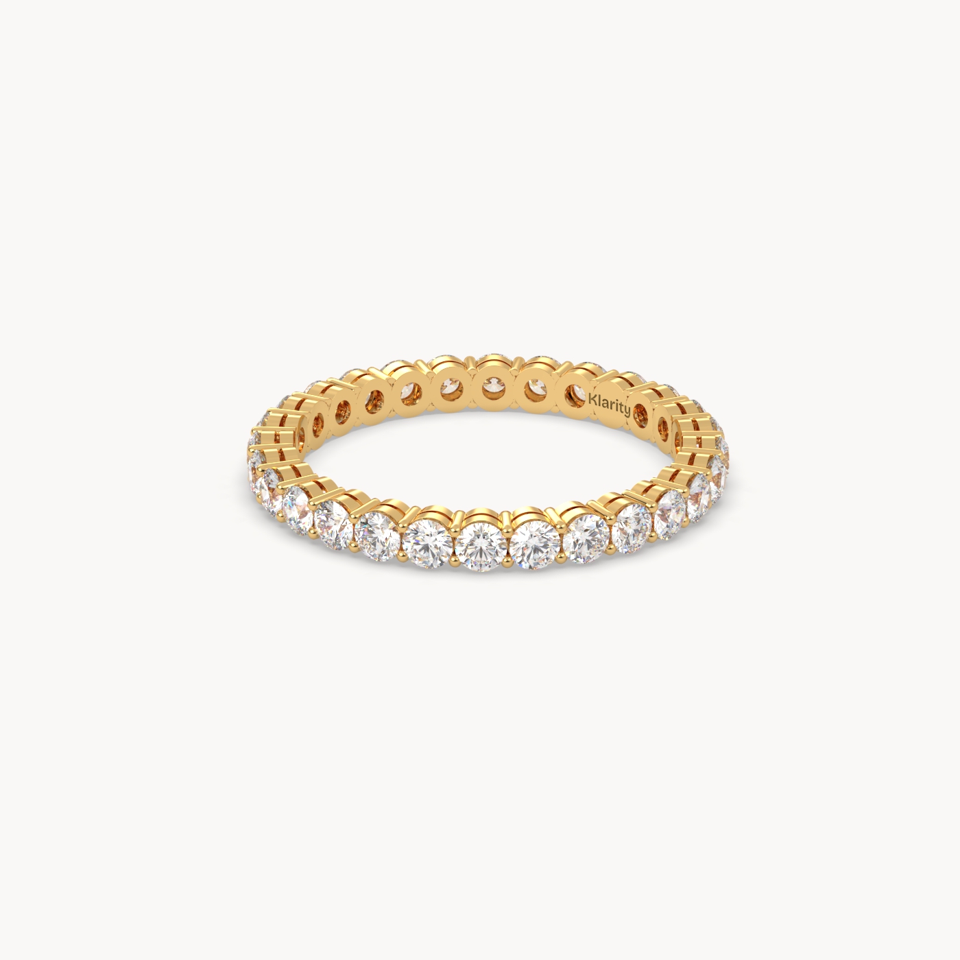18k yellow gold  round brilliant diamond full eternity ring – 1.12 tcw classic pavé band