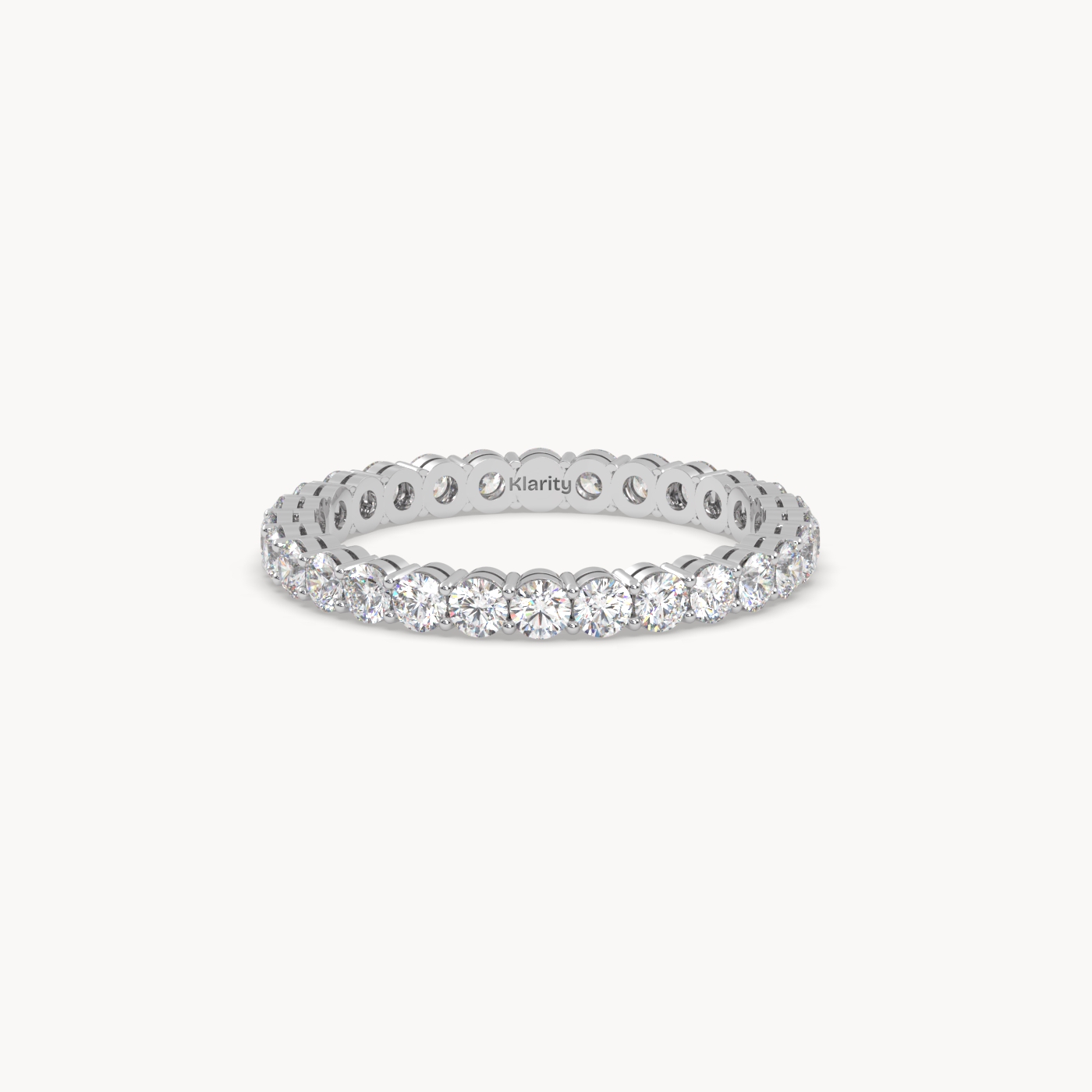 pt platinum  round brilliant diamond full eternity ring – 1.12 tcw classic pavé band