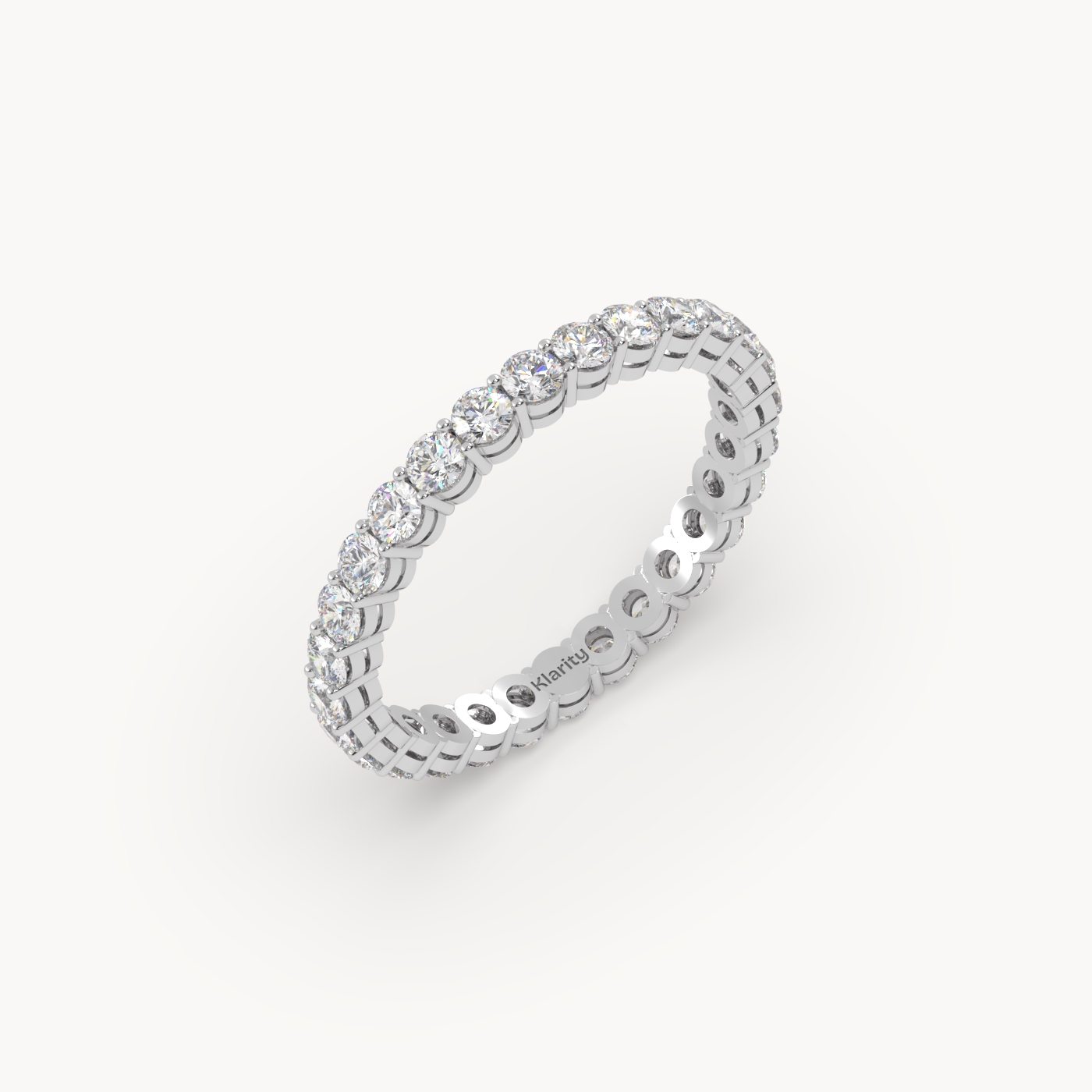 pt platinum  round brilliant diamond full eternity ring – 1.12 tcw classic pavé band