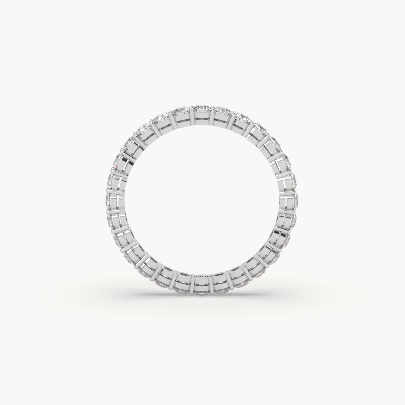 pt platinum  round brilliant diamond full eternity ring – 1.12 tcw classic pavé band
