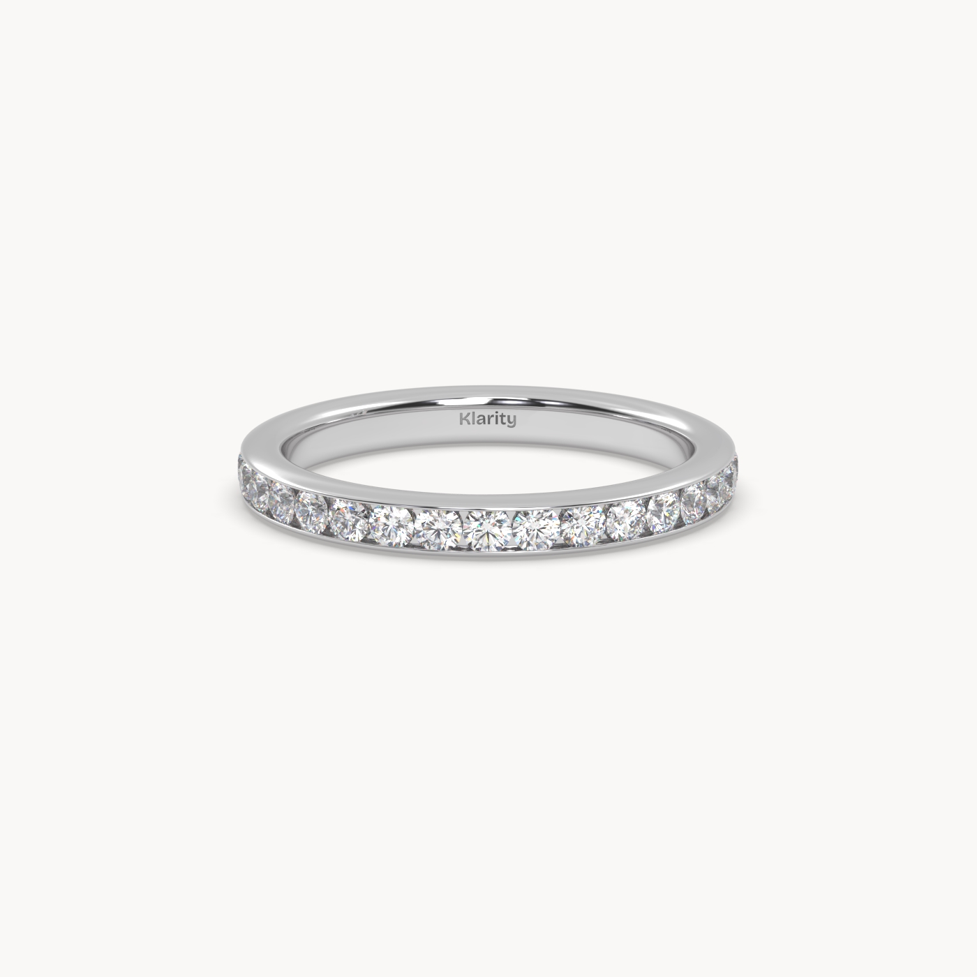 18k white gold  round diamond full eternity wedding band – 0.96 tcw classic luxury