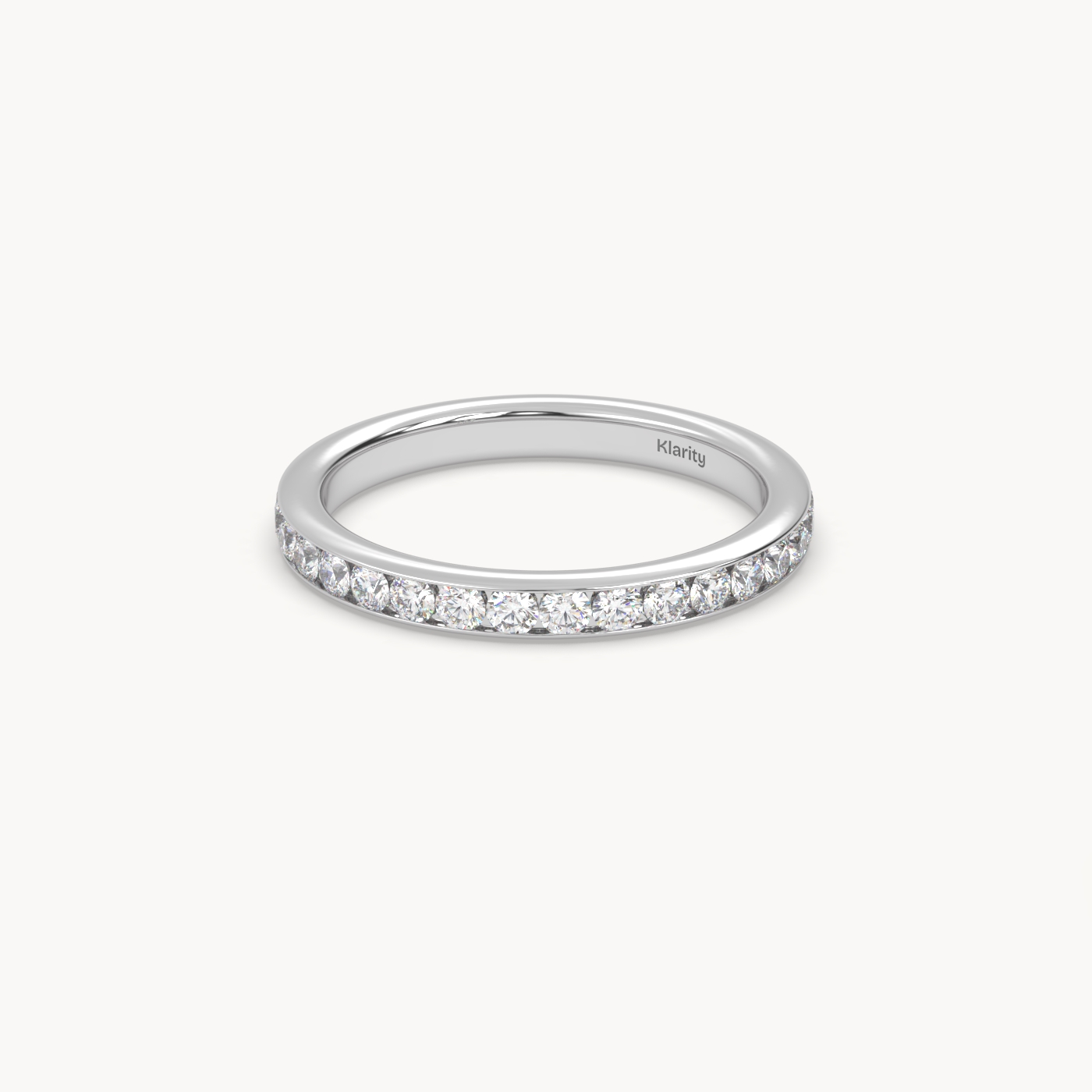 18K White Gold  Round Diamond Full Eternity Wedding Band – 0.96 Tcw Classic Luxury