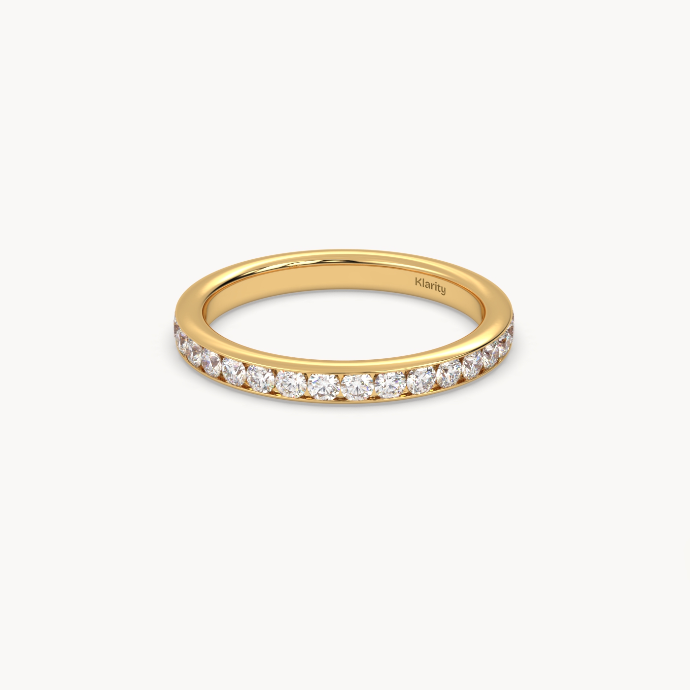 18k yellow gold  round diamond full eternity wedding band – 0.96 tcw classic luxury