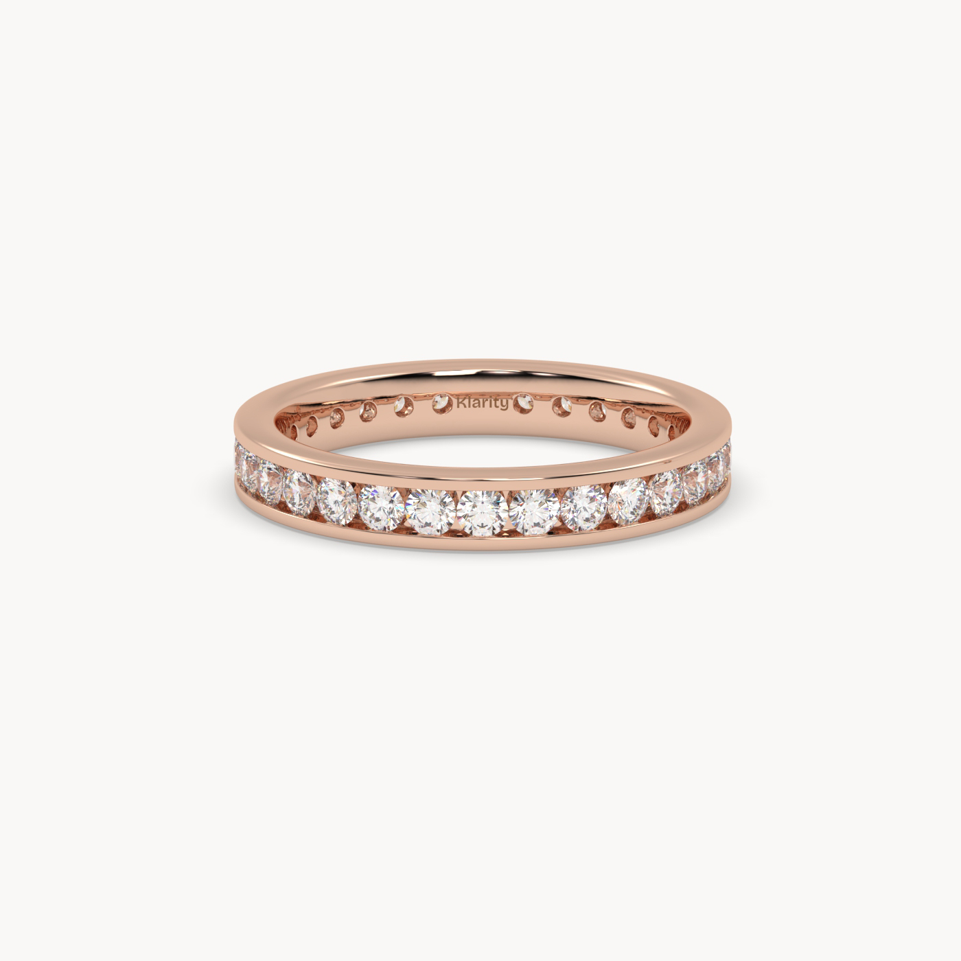 18k rose gold  round brilliant diamond eternity ring – 1.20 tcw luxury wedding band