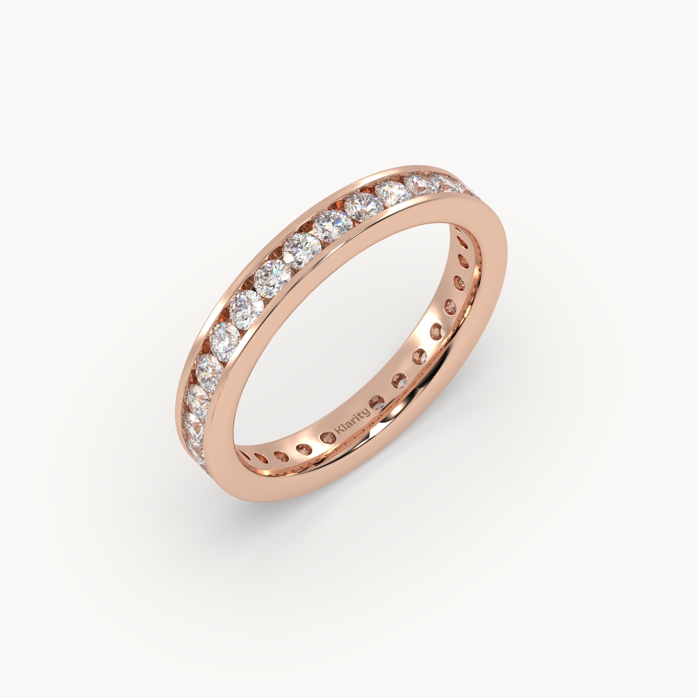 18k rose gold  round brilliant diamond eternity ring – 1.20 tcw luxury wedding band