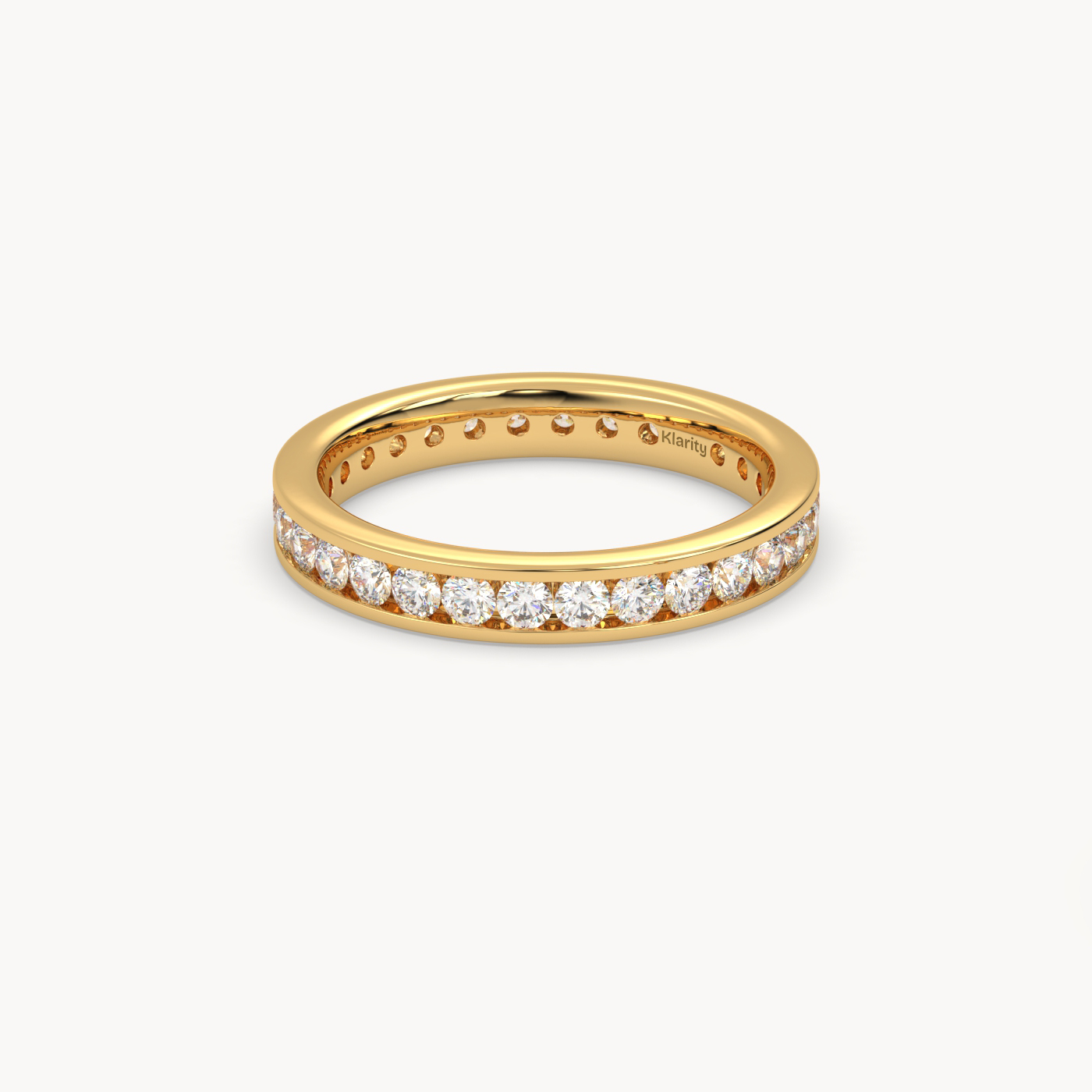 18k yellow gold  round brilliant diamond eternity ring – 1.20 tcw luxury wedding band