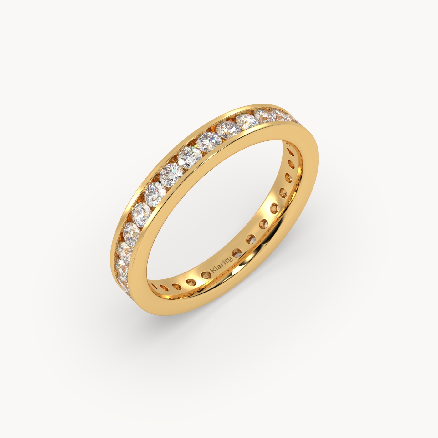 18k yellow gold  round brilliant diamond eternity ring – 1.20 tcw luxury wedding band