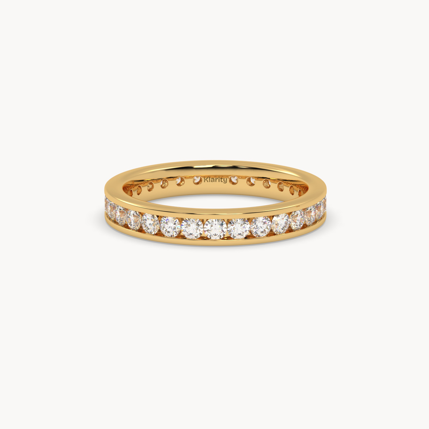 18K Yellow Gold  Round Brilliant Diamond Eternity Ring – 1.20 Tcw Luxury Wedding Band