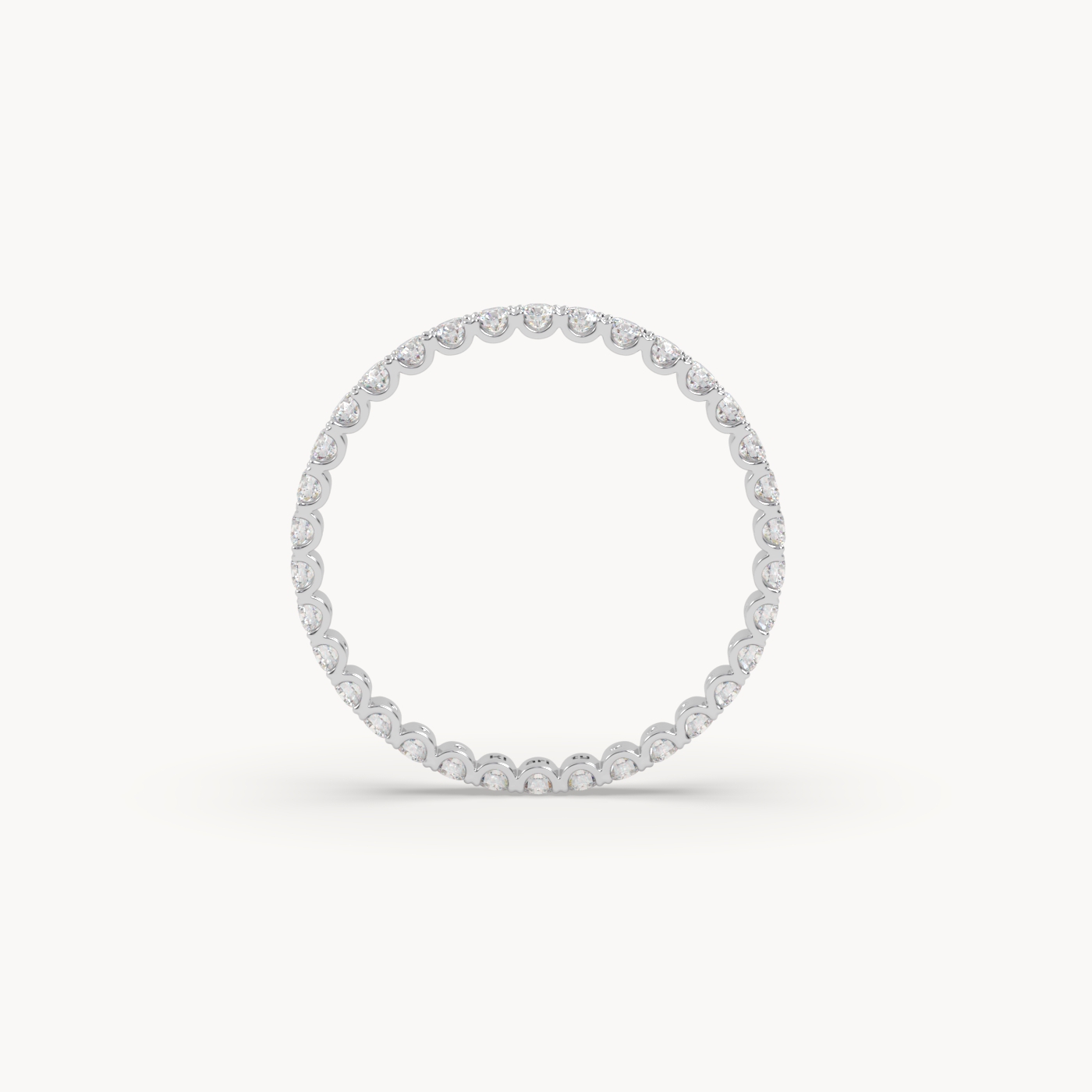 18k white gold  delicate round diamond full eternity ring – 0.74 tcw minimalist wedding band