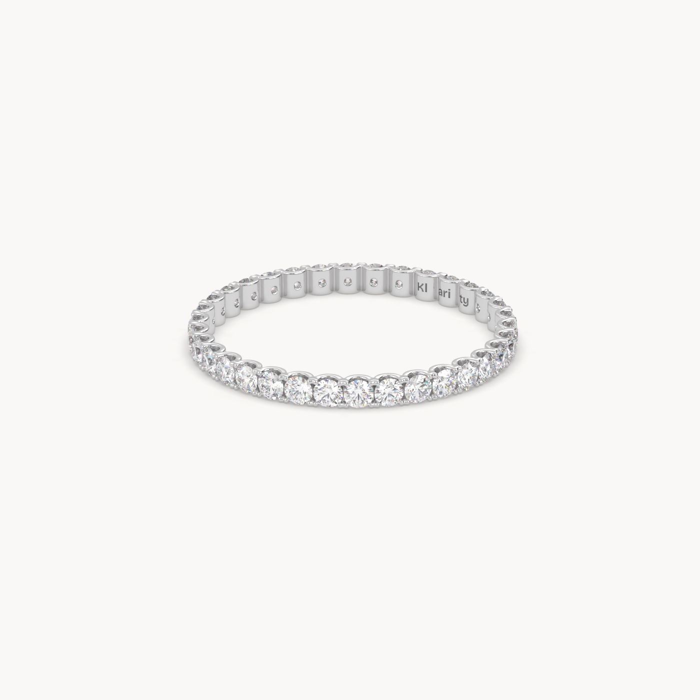 18K White Gold  Delicate Round Diamond Full Eternity Ring – 0.74 Tcw Minimalist Wedding Band