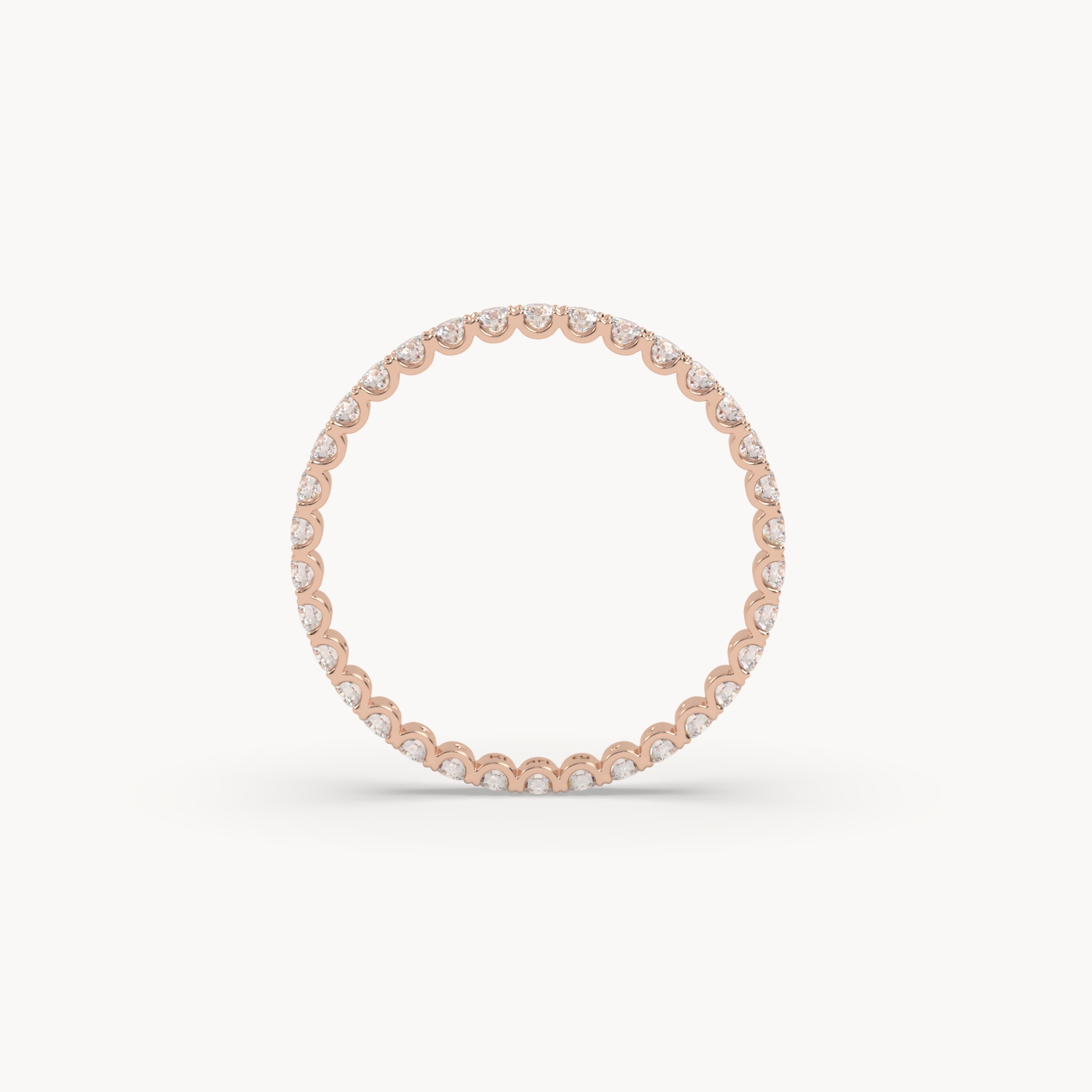 18k rose gold  delicate round diamond full eternity ring – 0.74 tcw minimalist wedding band