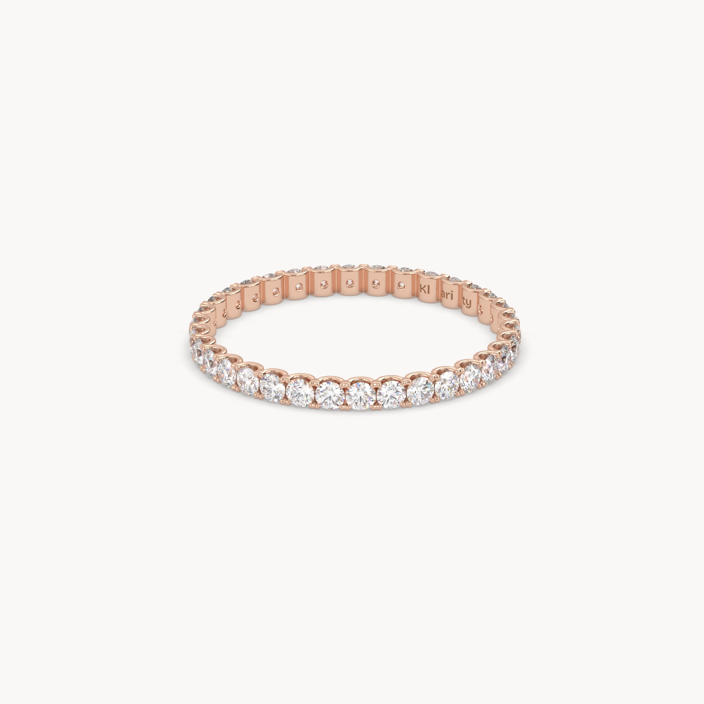 18k white gold  delicate round diamond full eternity ring – 0.74 tcw minimalist wedding band Photos & images