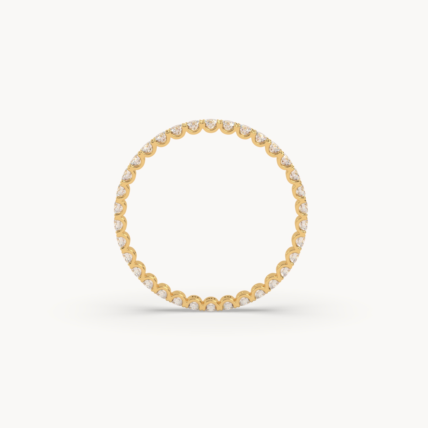 18k yellow gold  delicate round diamond full eternity ring – 0.74 tcw minimalist wedding band