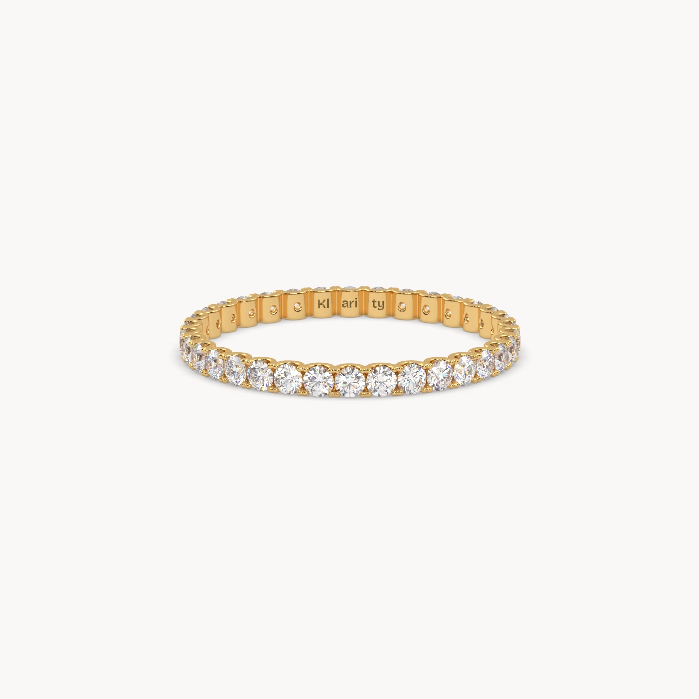 18k white gold  delicate round diamond full eternity ring – 0.74 tcw minimalist wedding band Photos & images