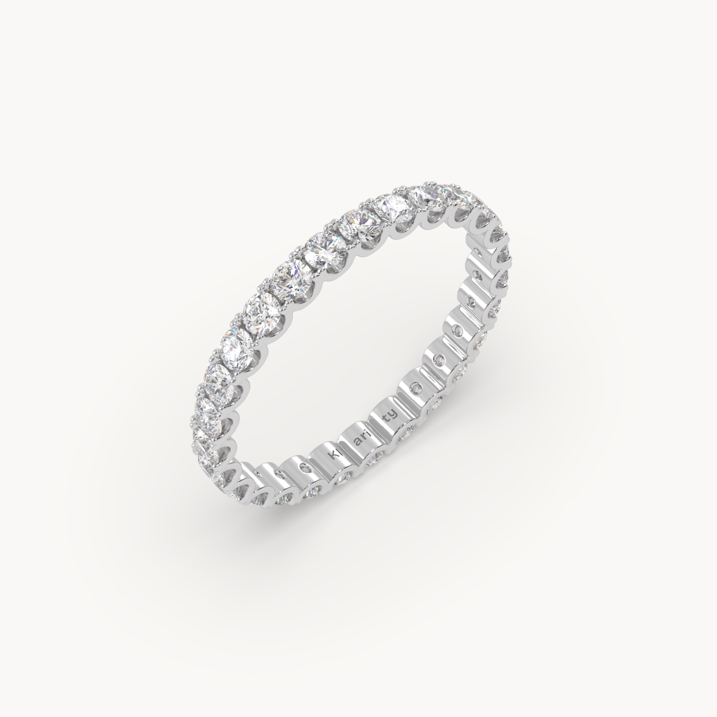 18k white gold  bold round diamond full eternity ring – 1.26 tcw statement wedding band