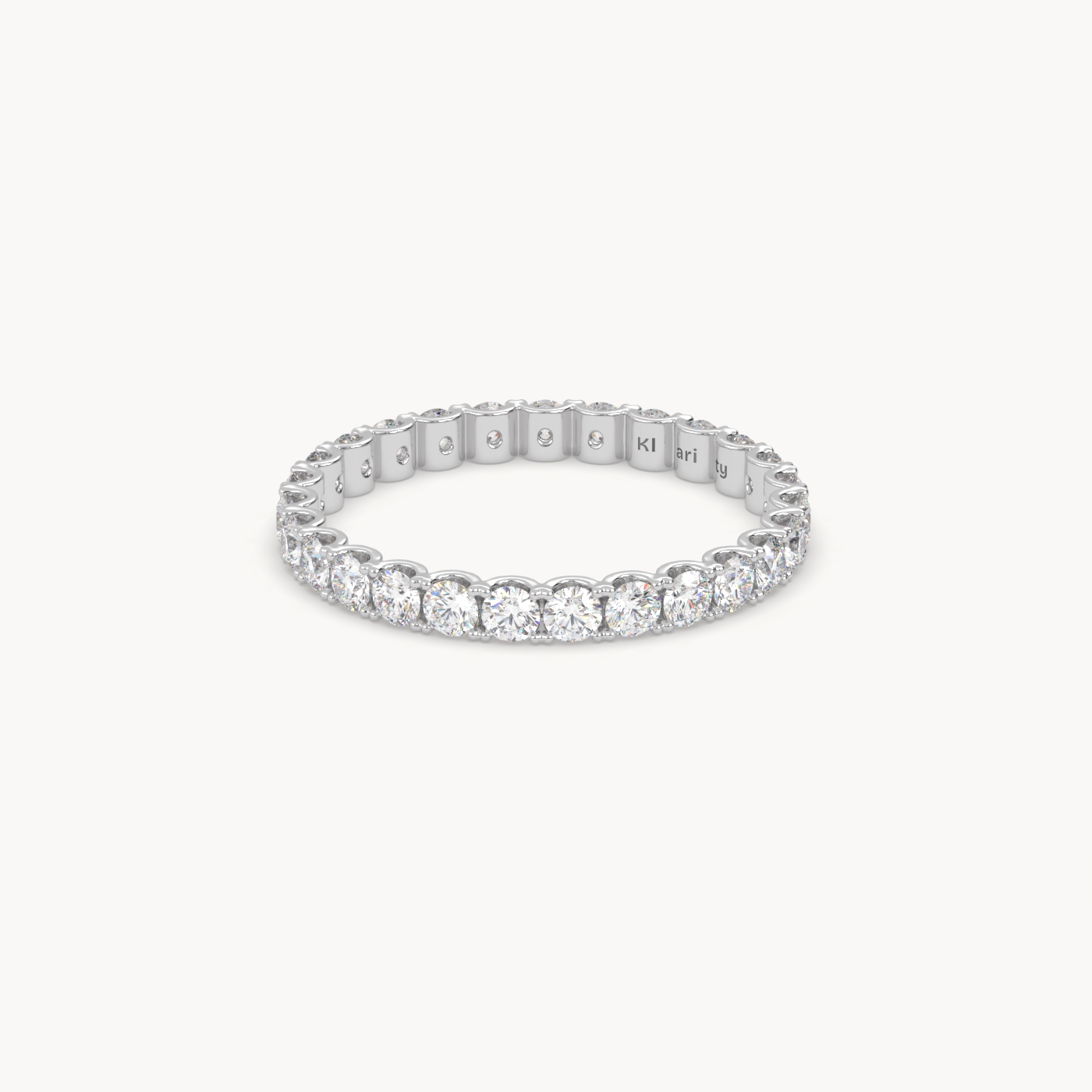 18K White Gold  Bold Round Diamond Full Eternity Ring – 1.26 Tcw Statement Wedding Band