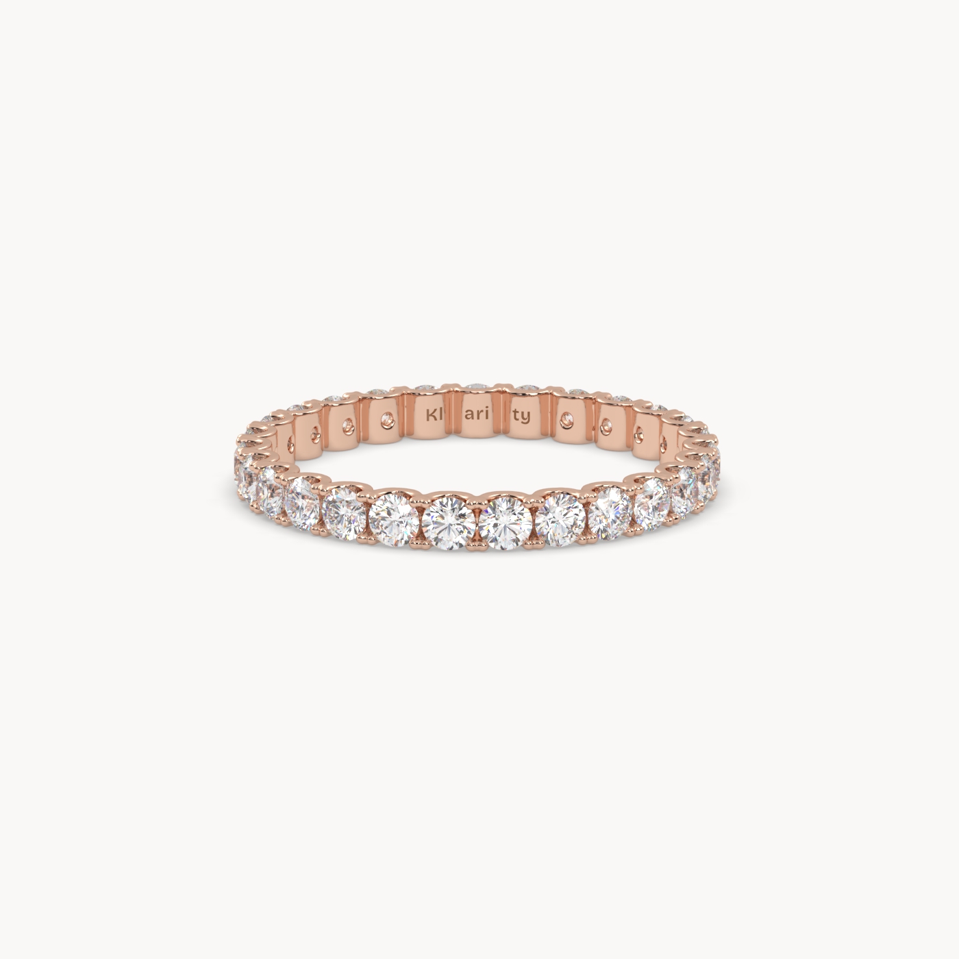 18k rose gold  bold round diamond full eternity ring – 1.26 tcw statement wedding band