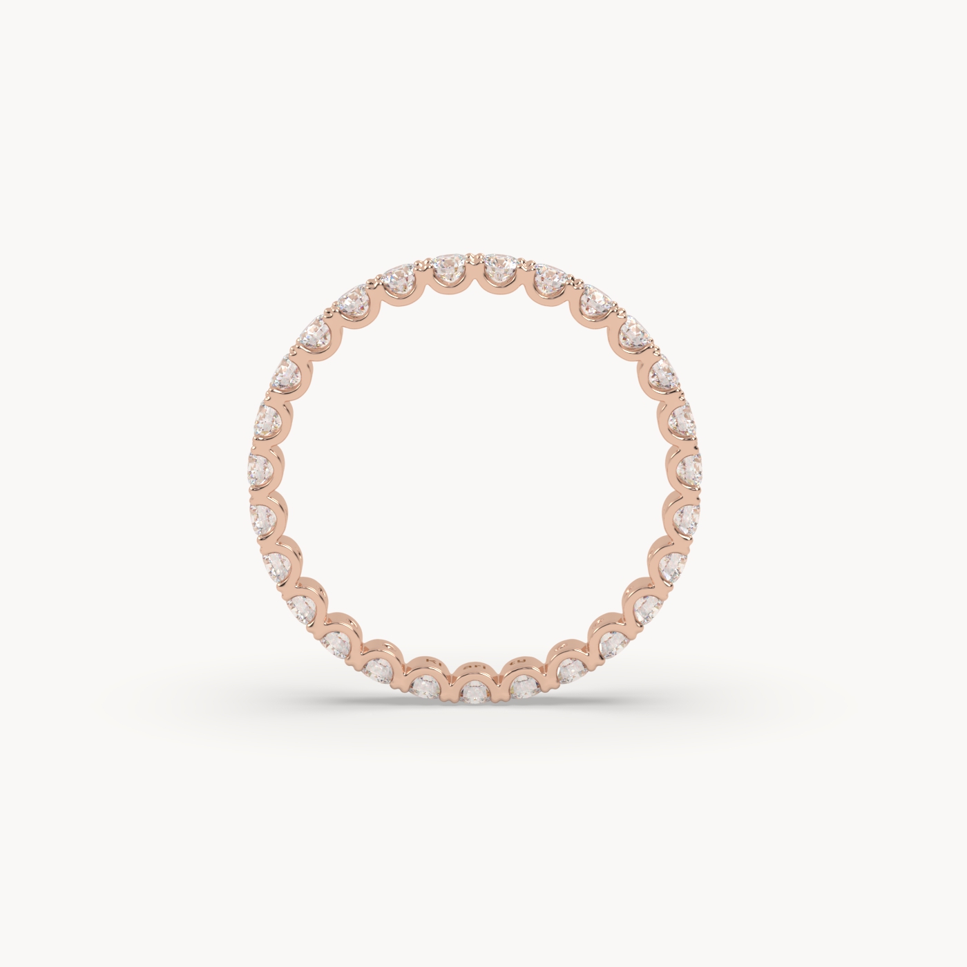 18k rose gold  bold round diamond full eternity ring – 1.26 tcw statement wedding band