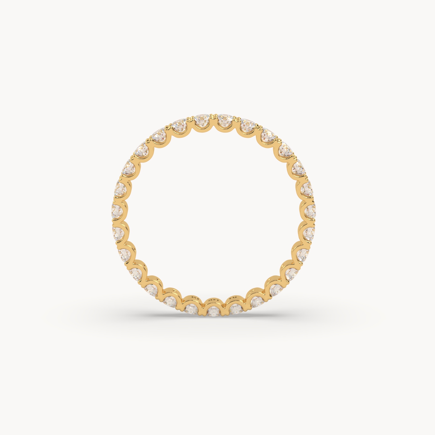 18k yellow gold  bold round diamond full eternity ring – 1.26 tcw statement wedding band