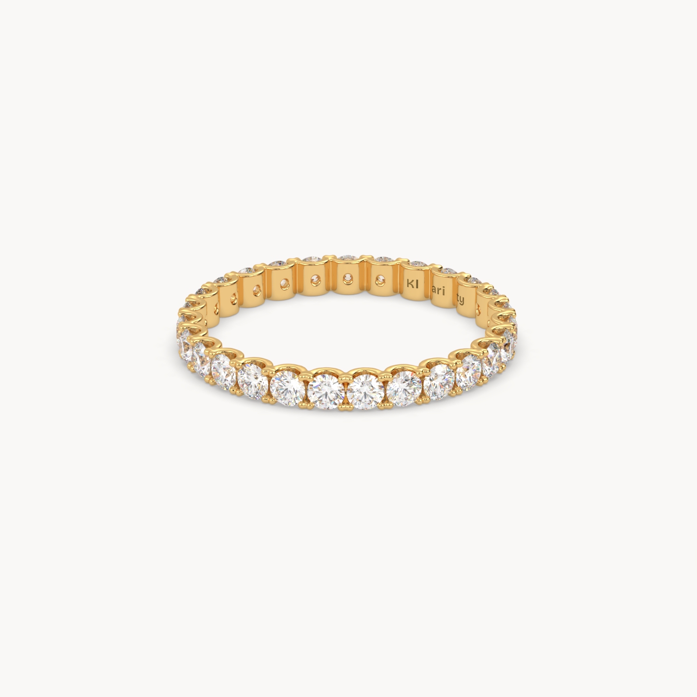 18k white gold  bold round diamond full eternity ring – 1.26 tcw statement wedding band Photos & images