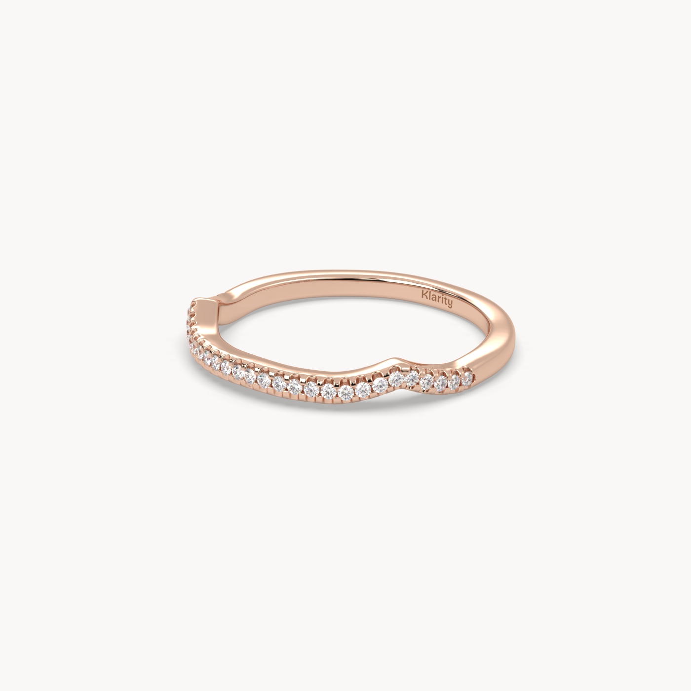 18k rose gold  round cut diamond half eternity wedding band – 0.11ct total diamond weight