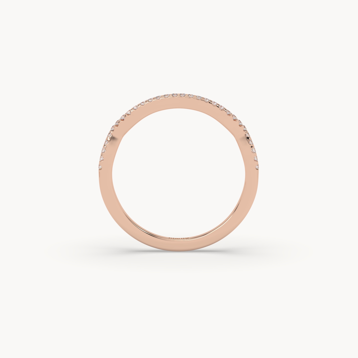 18k rose gold  round cut diamond half eternity wedding band – 0.11ct total diamond weight