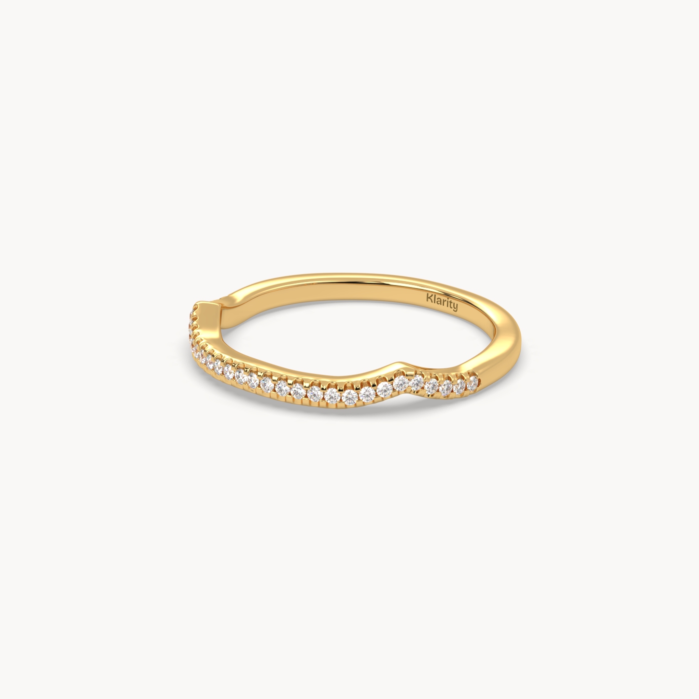 18k yellow gold  round cut diamond half eternity wedding band – 0.11ct total diamond weight