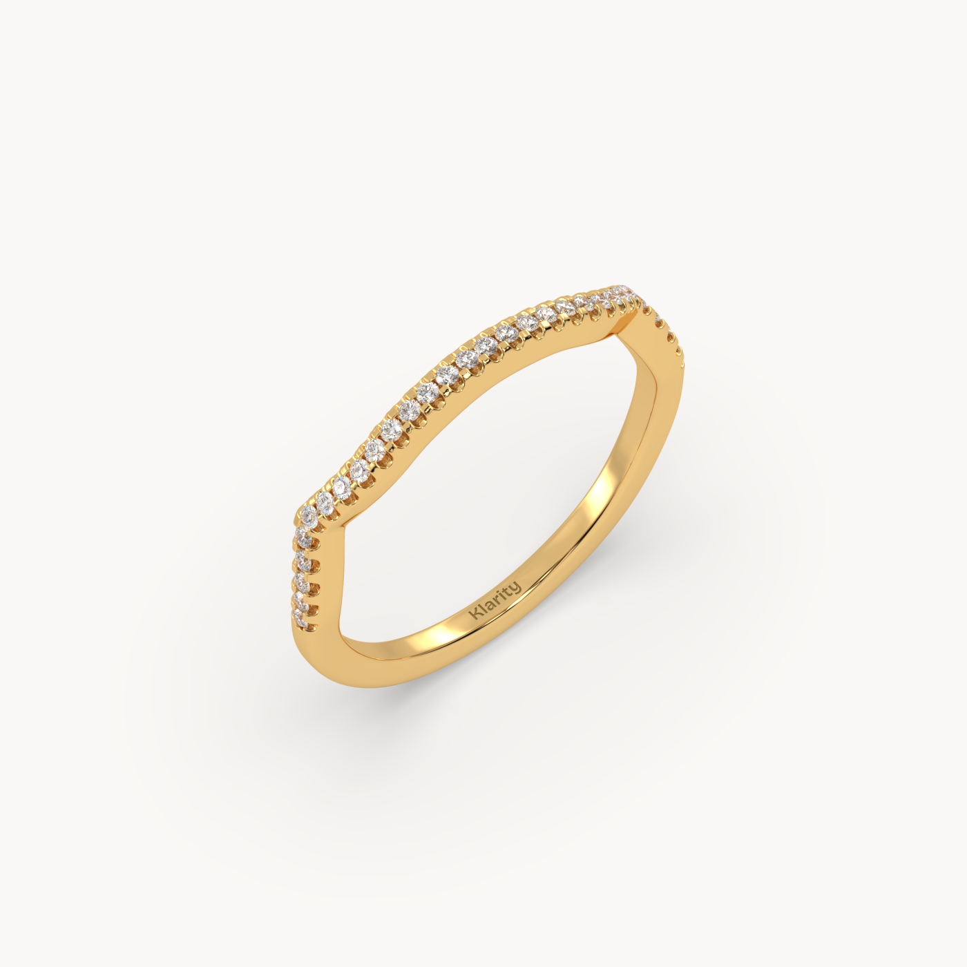 18k yellow gold  round cut diamond half eternity wedding band – 0.11ct total diamond weight