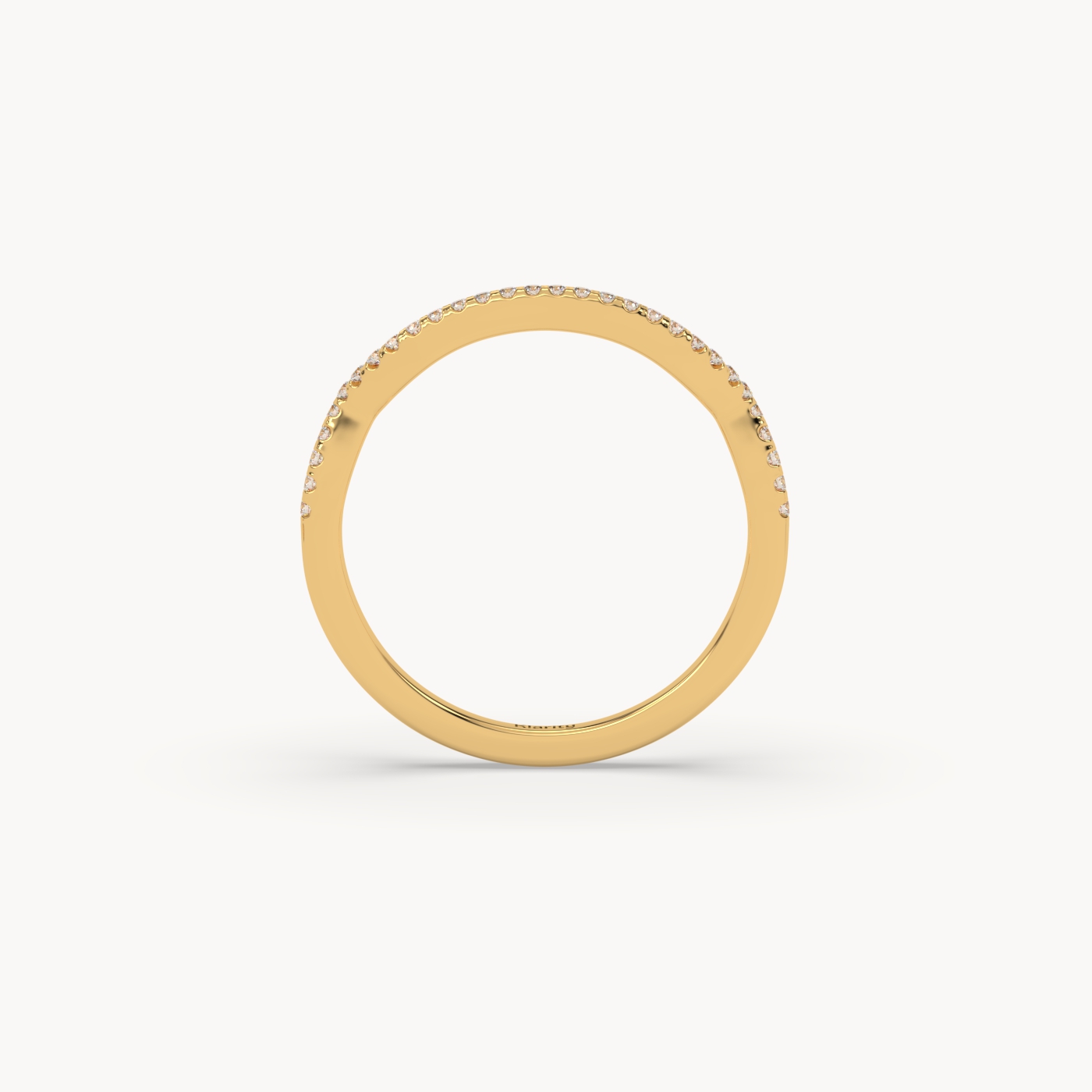 18k yellow gold  round cut diamond half eternity wedding band – 0.11ct total diamond weight