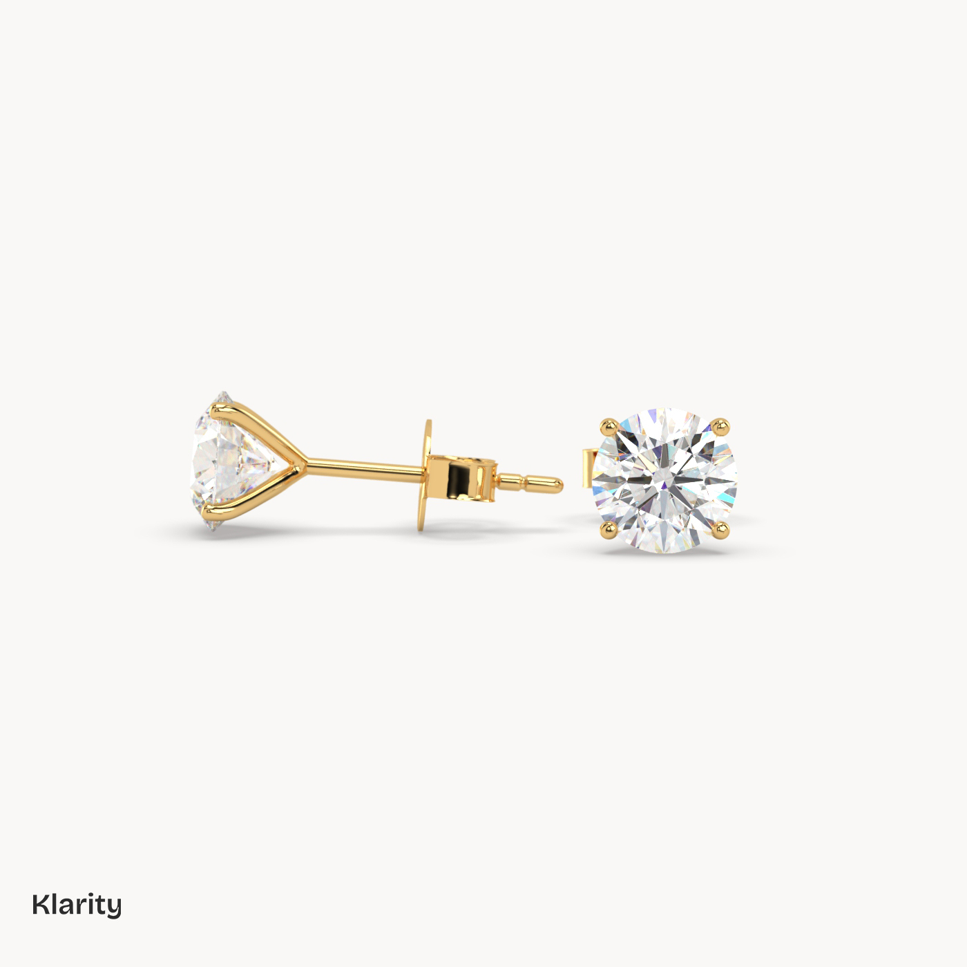 18k rose gold  1.00ct total round diamond stud earrings Photos & images