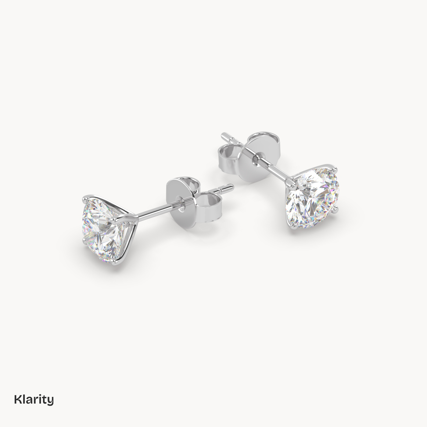 pt platinum  1.00ct total round diamond stud earrings
