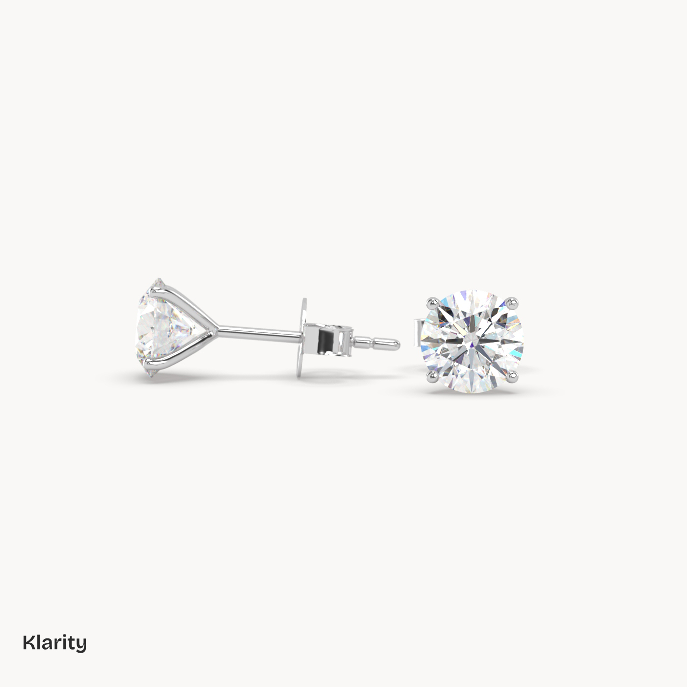 18k rose gold  1.00ct total round diamond stud earrings Photos & images