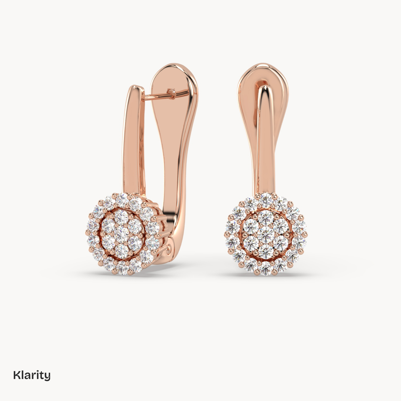 18k white gold  round diamond halo drop earrings Photos & images
