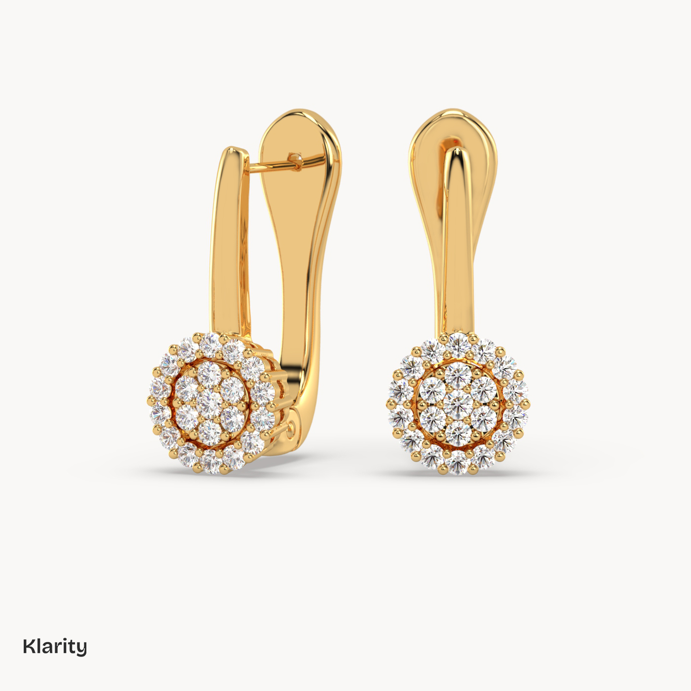 18k white gold  round diamond halo drop earrings Photos & images