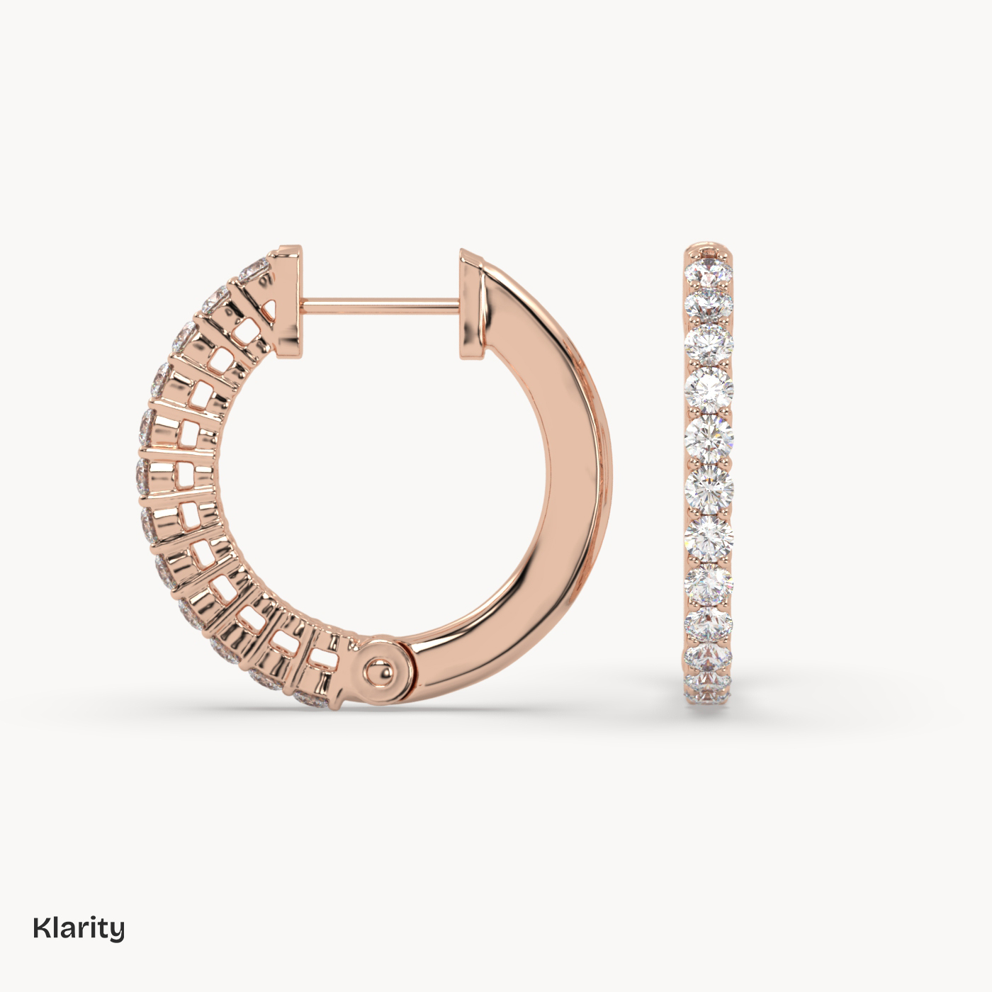 18k rose gold  klarity diamond hoop earrings – 0.44 ct total