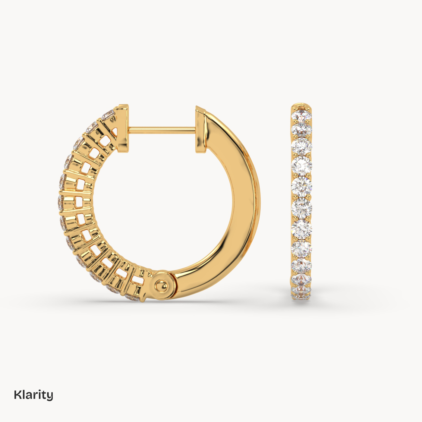 18k yellow gold  klarity diamond hoop earrings – 0.44 ct total