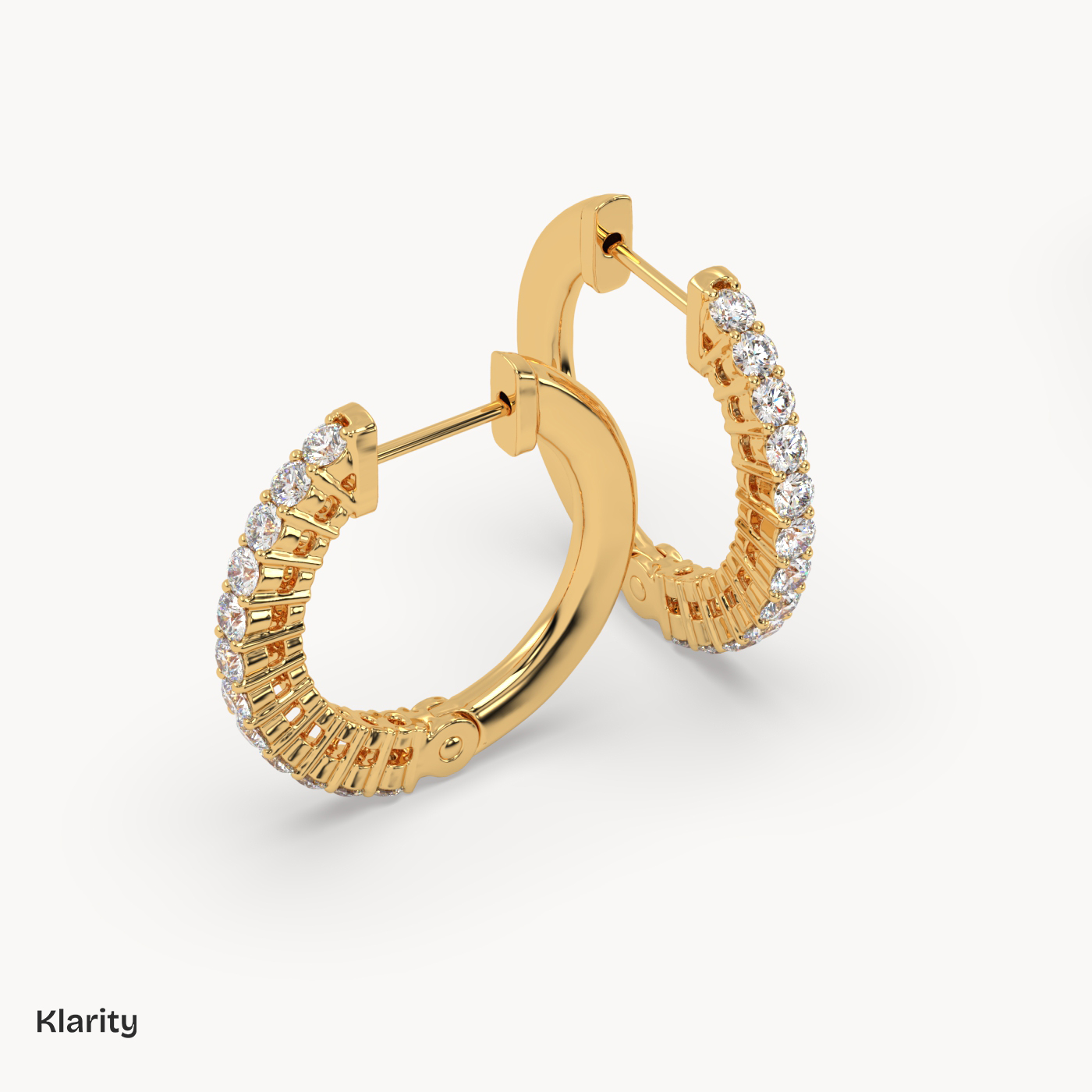 18k yellow gold  klarity diamond hoop earrings – 0.44 ct total