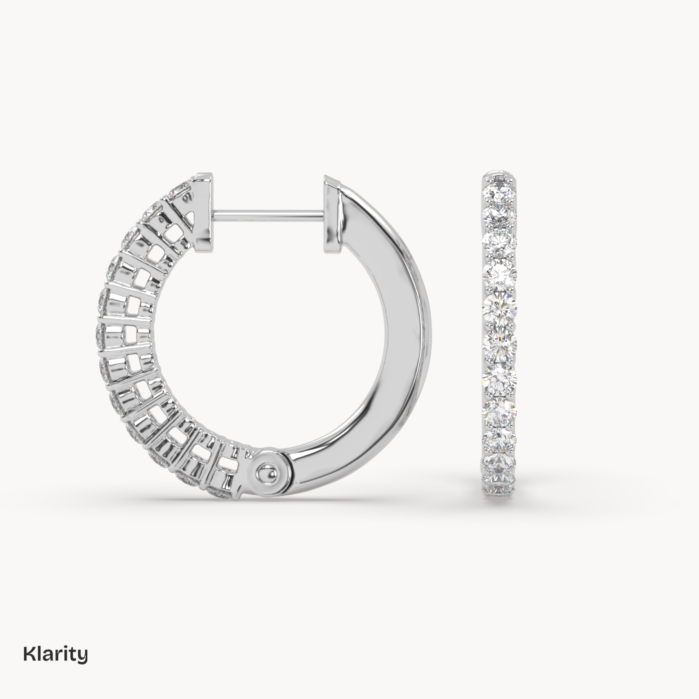 pt platinum  klarity diamond hoop earrings – 0.44 ct total