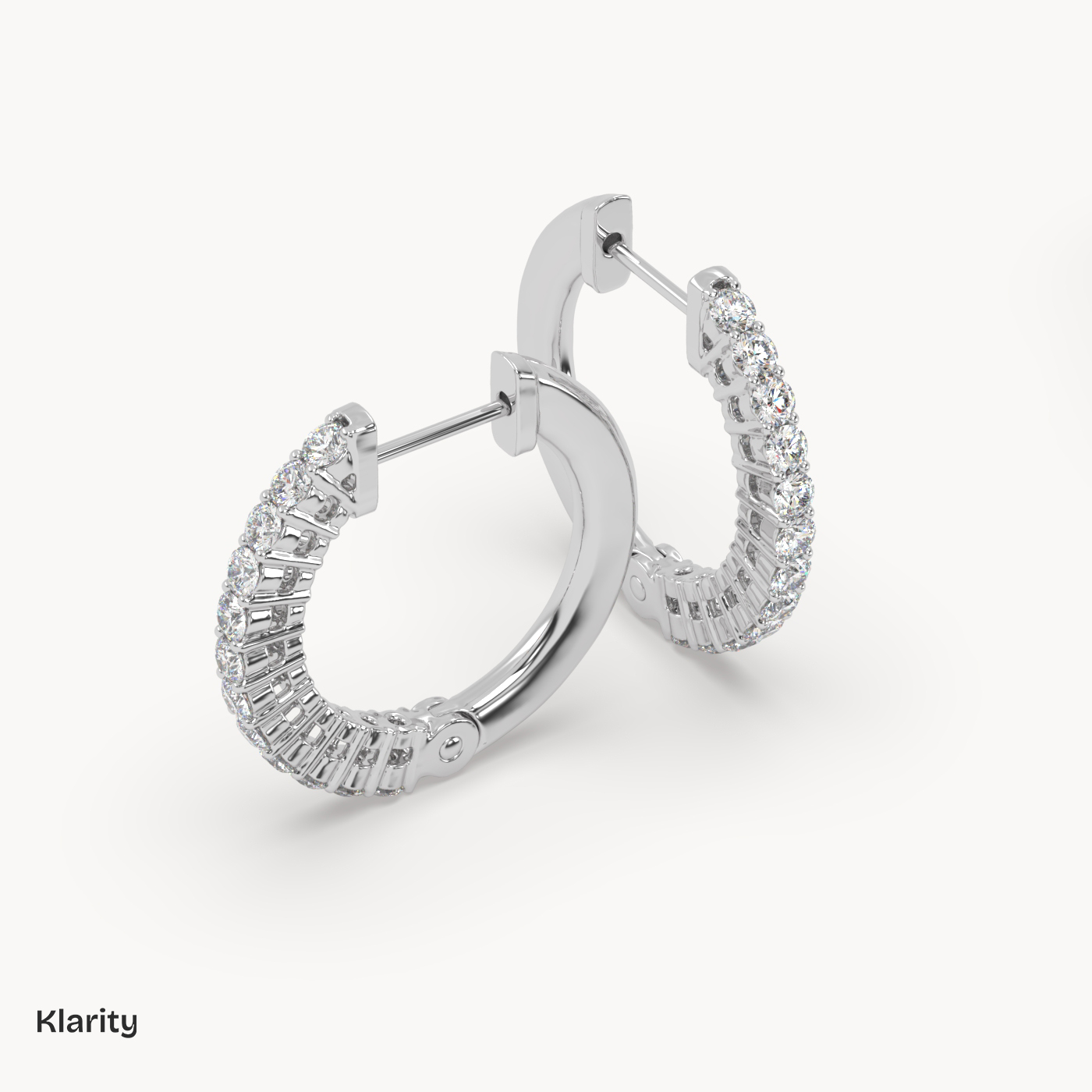 pt platinum  klarity diamond hoop earrings – 0.44 ct total